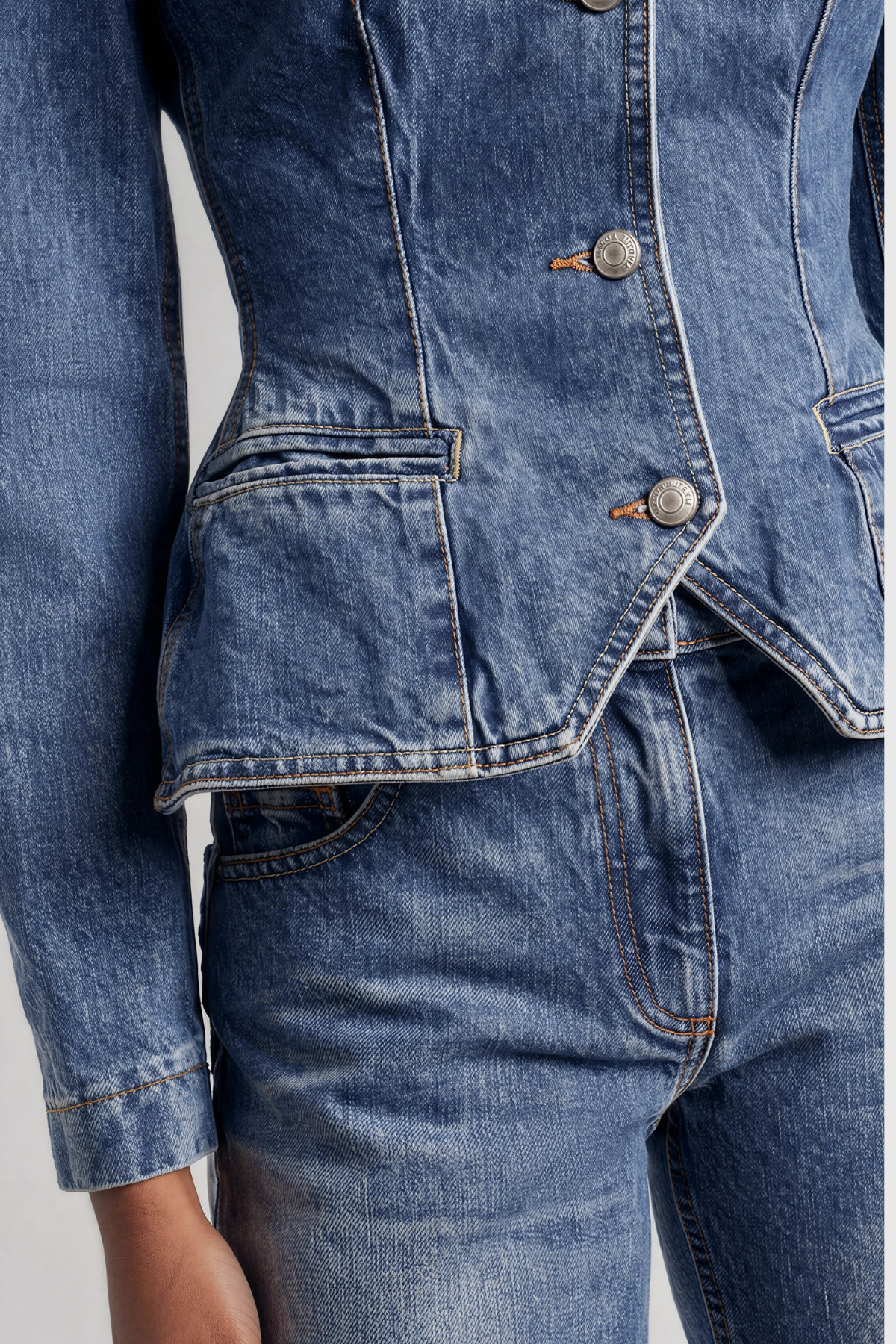 Ketaki Long Sleeve Denim Button Jacket