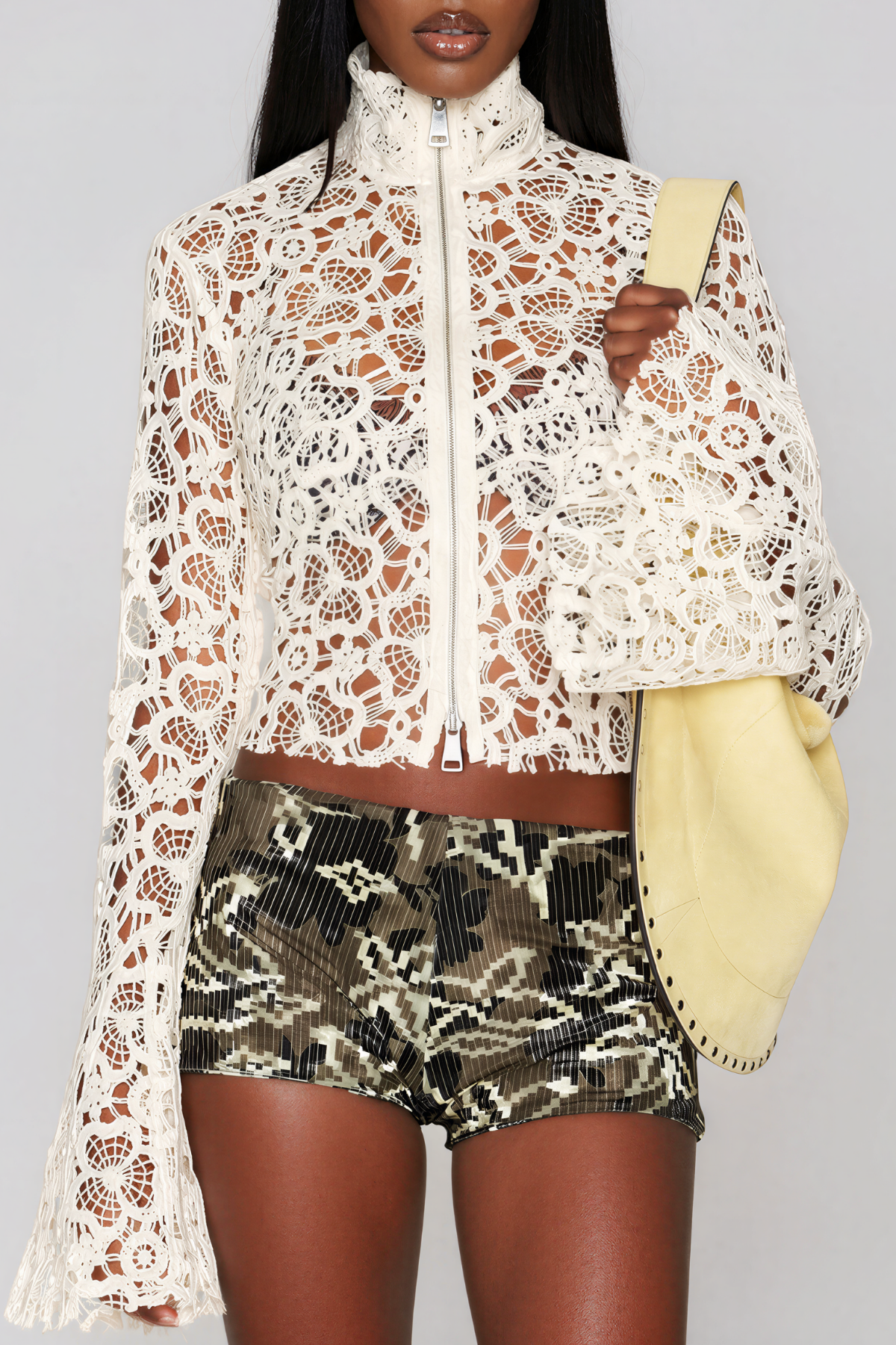 Kevlyn High Neck Lace Top