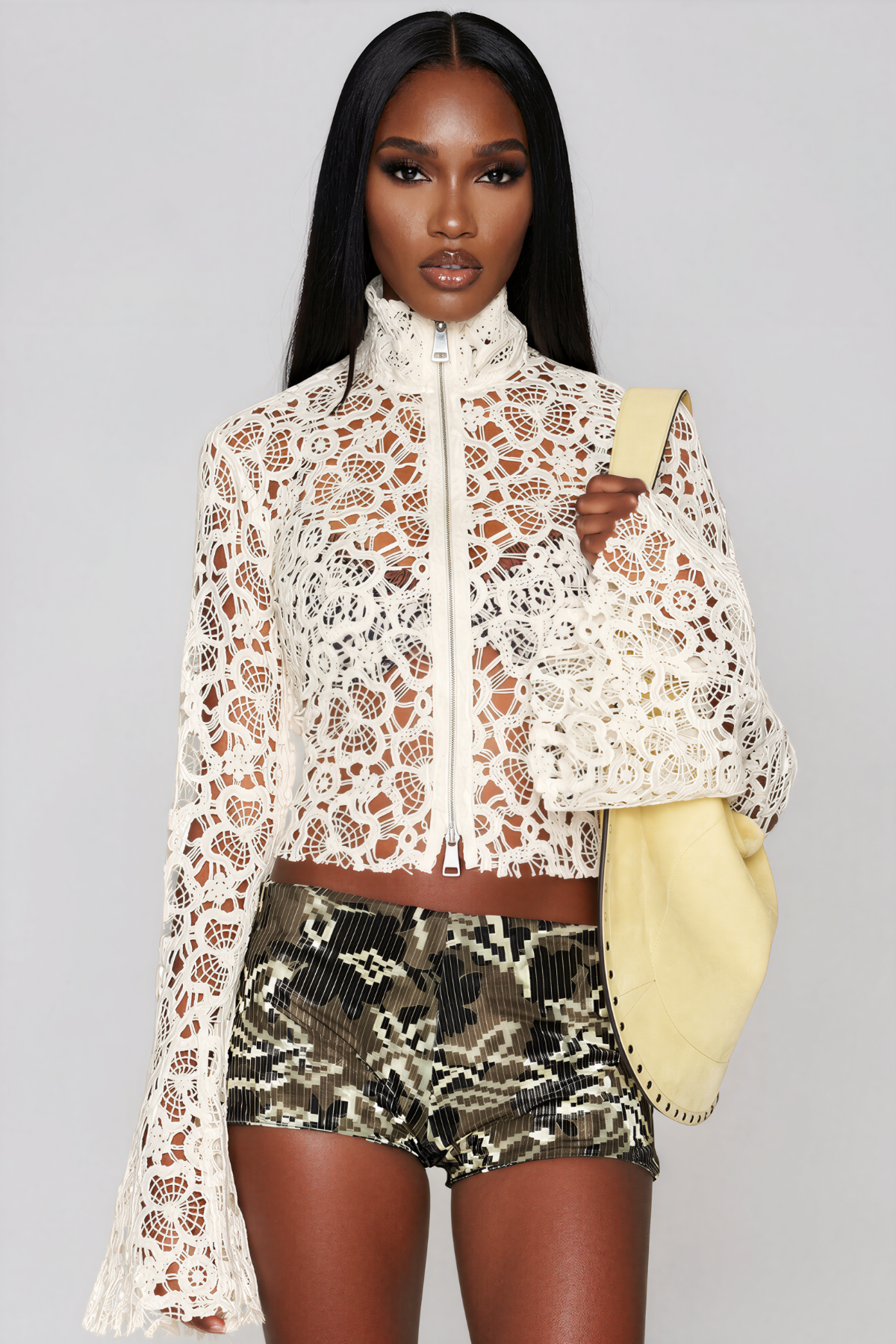 Kevlyn High Neck Lace Top