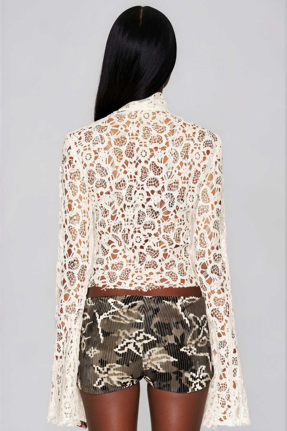 Kevlyn High Neck Lace Top