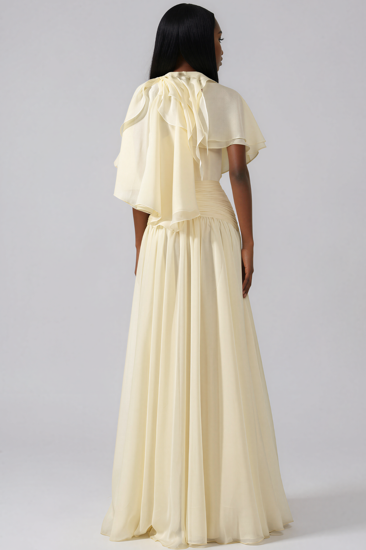Kevork Shawl Ruch Skirt Set