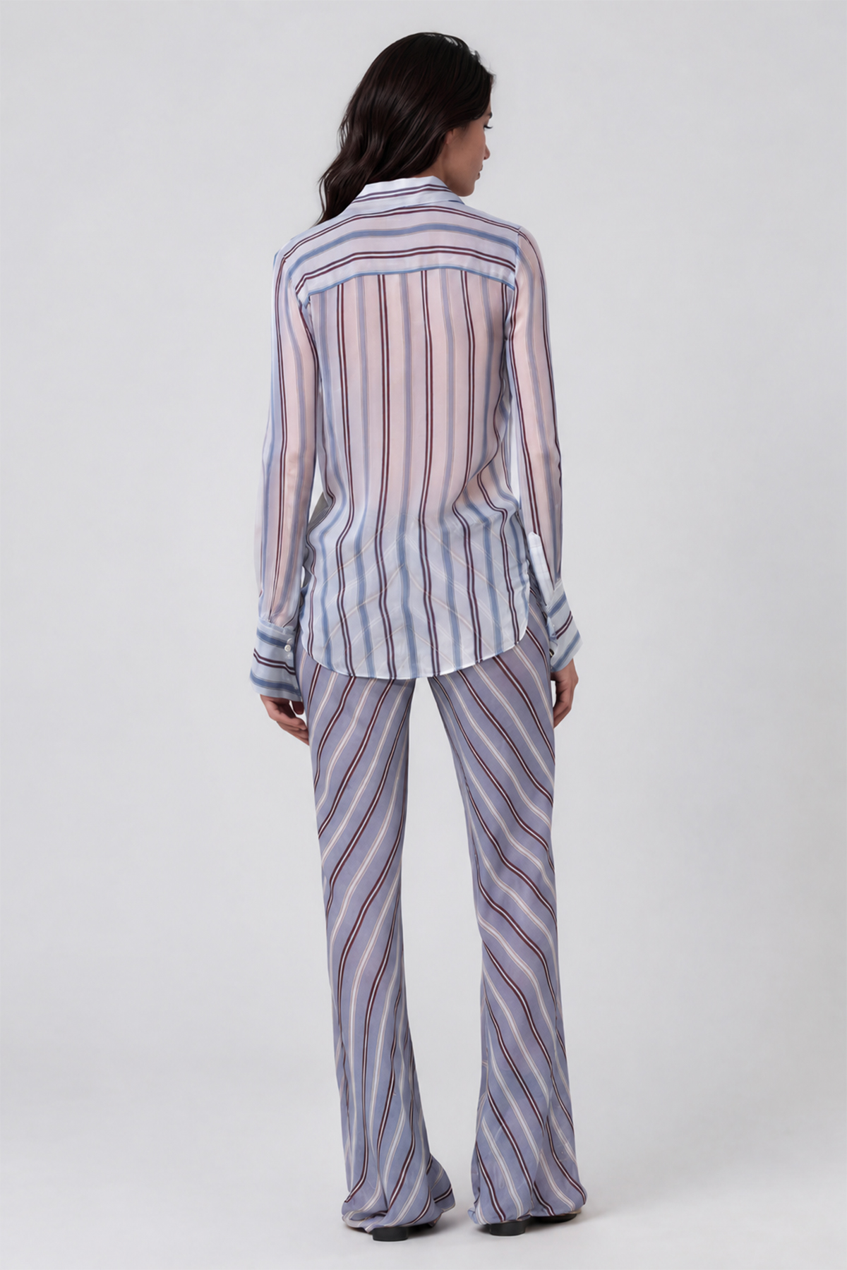 Kezia Mesh Stripe Pants Set