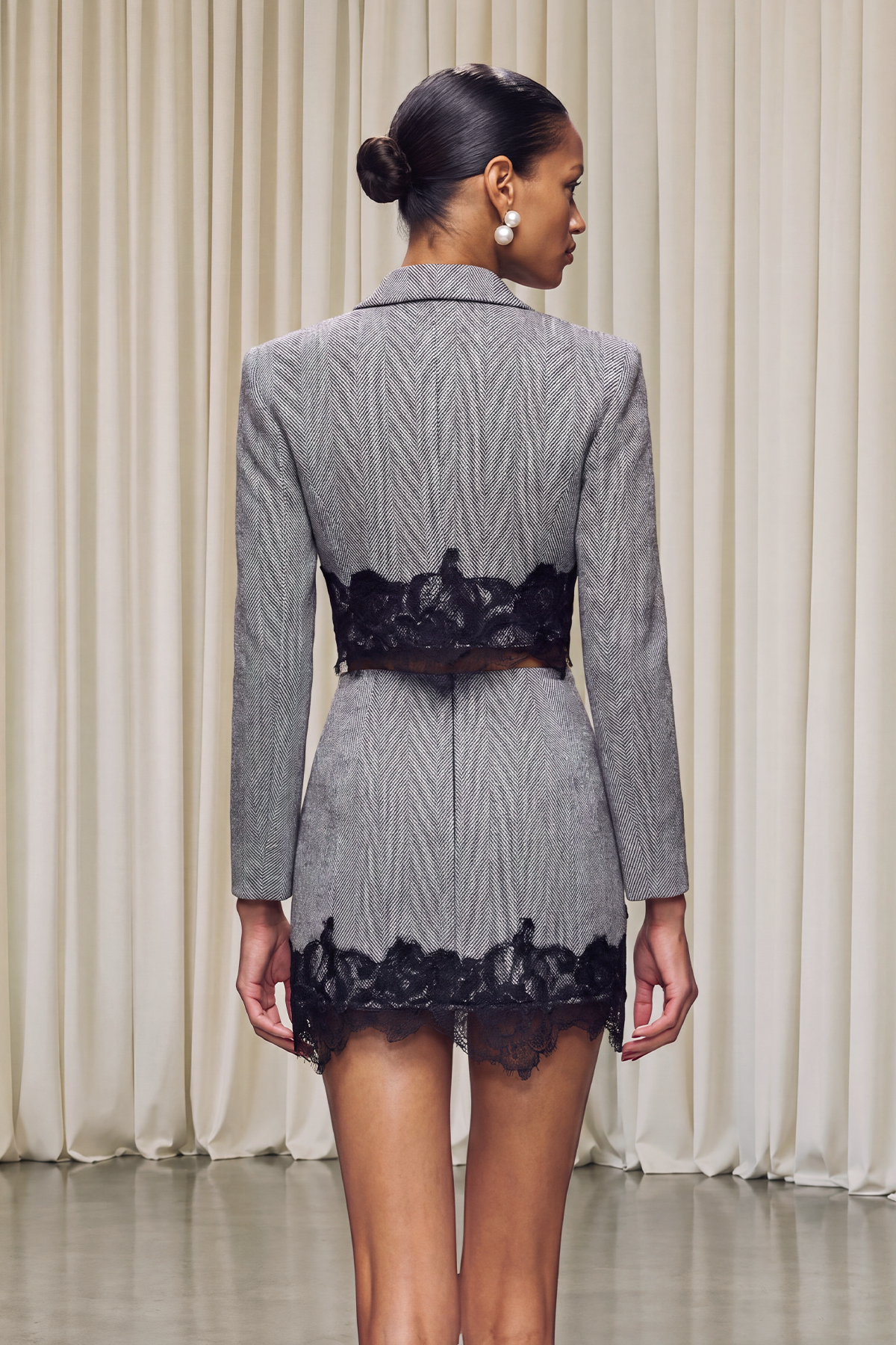 Kfira Lace  Double Breasted Skirt Set