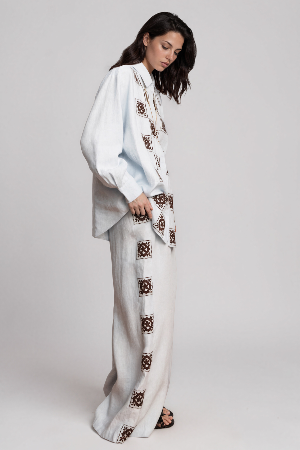 Khadiga Long Sleeve Embroidered Pants Set