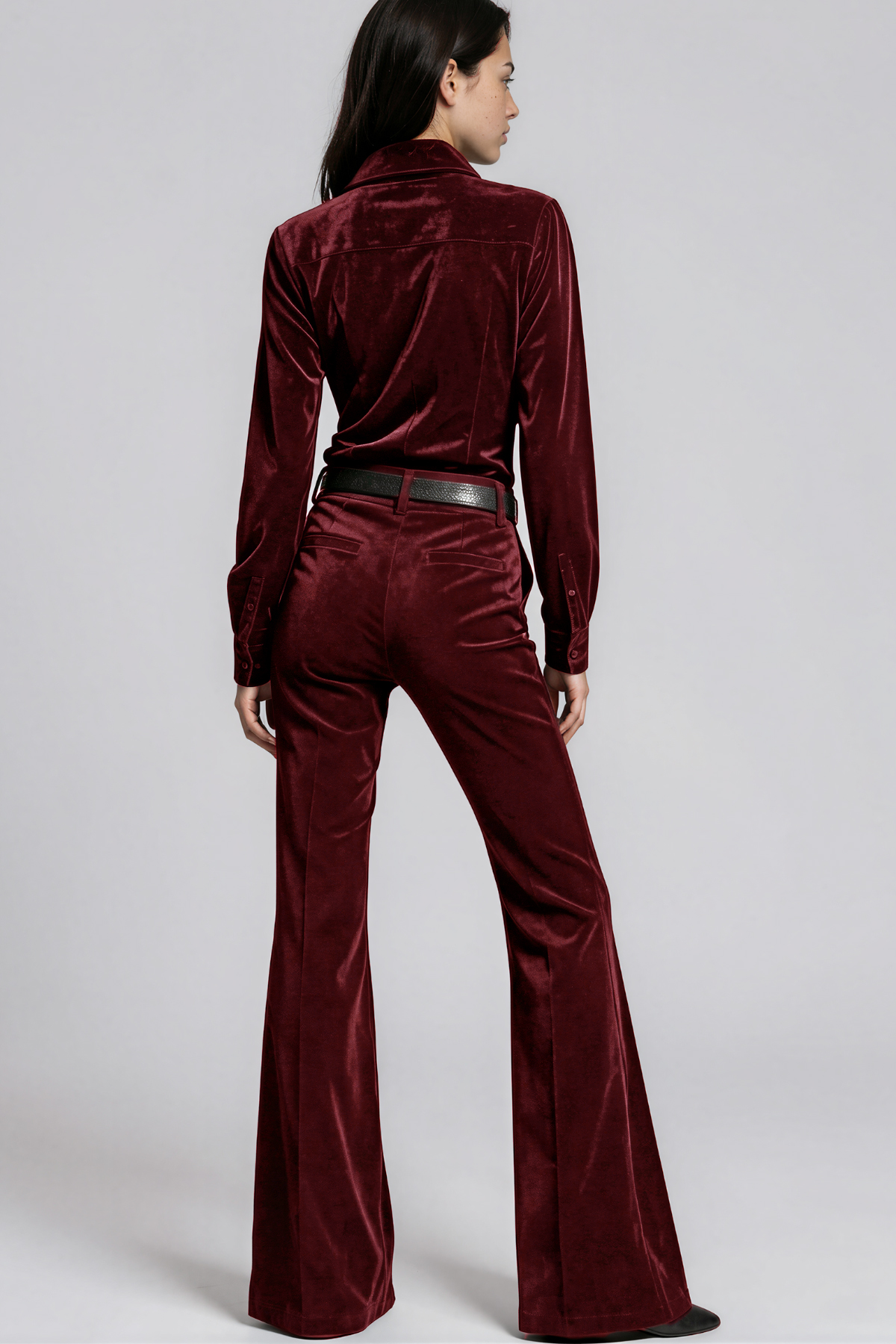 Khaled Long Sleeve Velvet Pants Set