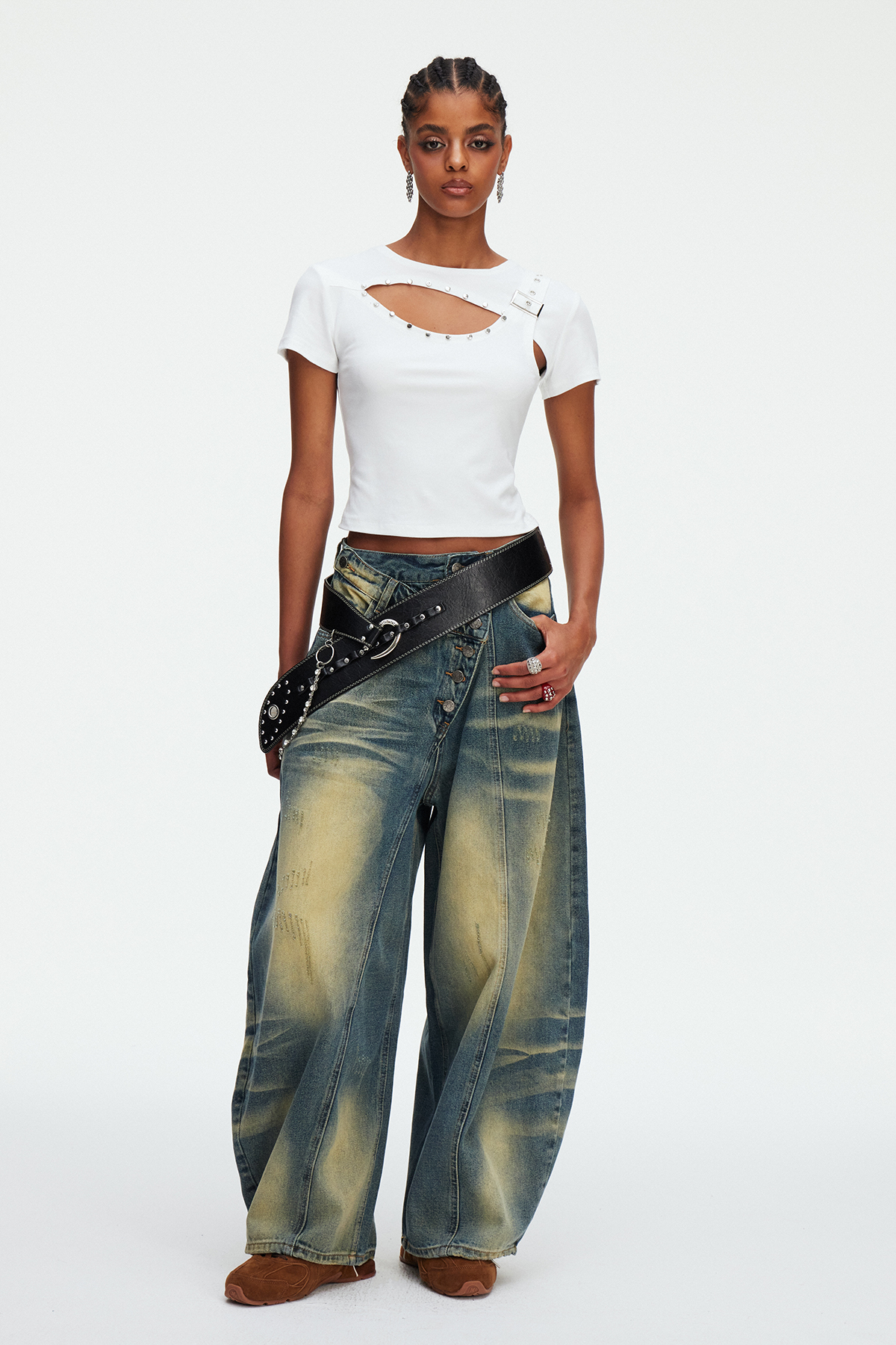 Khaleesi Asymmetric Baggy Jeans