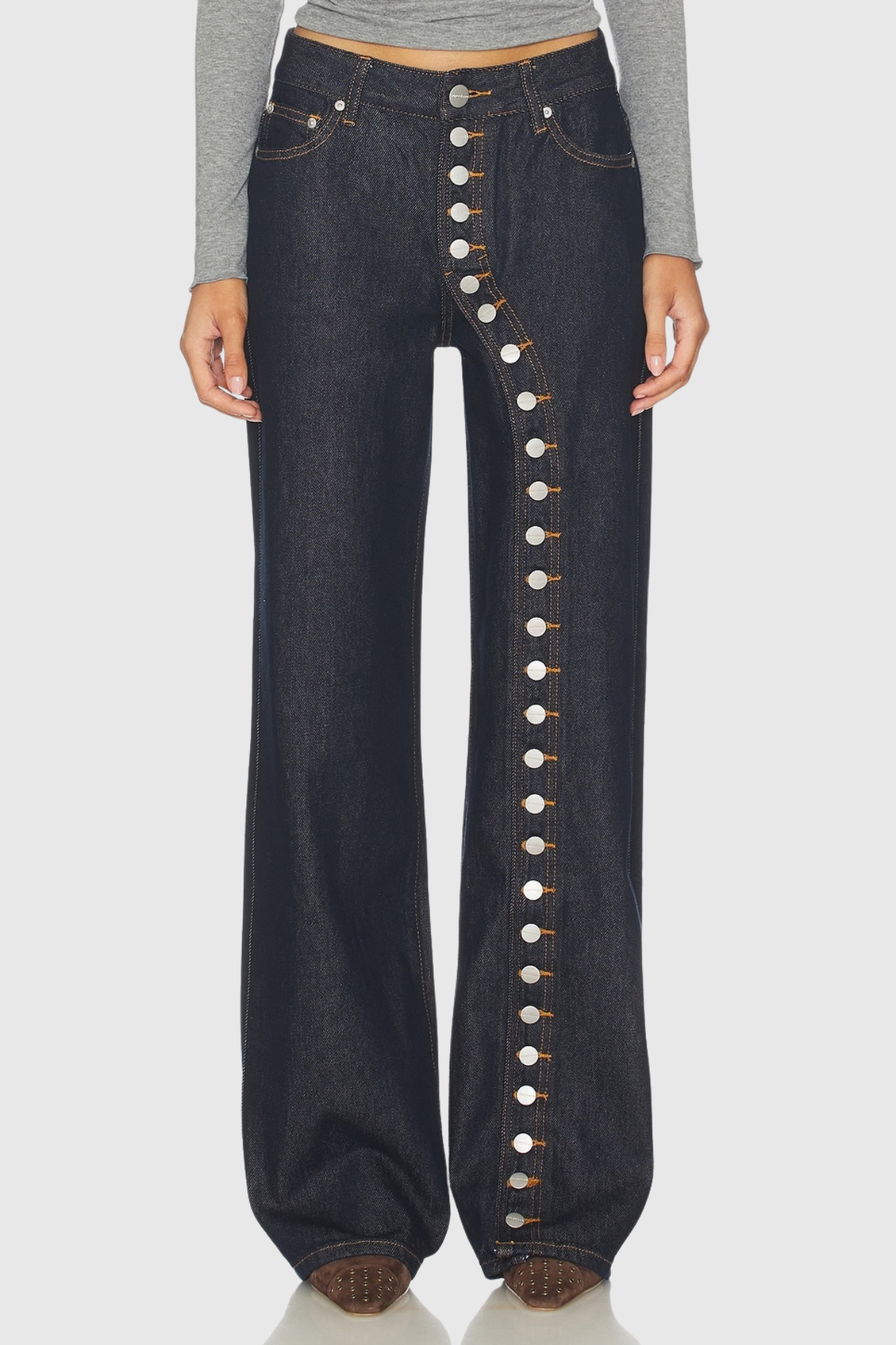 Khaleesi Button Jeans In Dark Blue