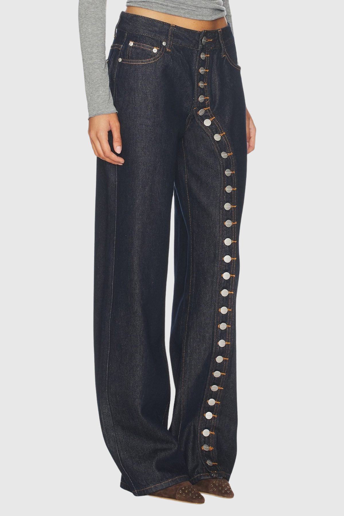 Khaleesi Button Jeans In Dark Blue