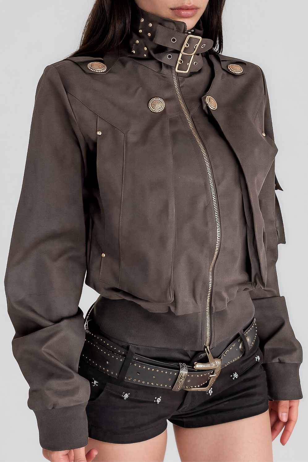 Khalifa High Neck Buckle Jacket