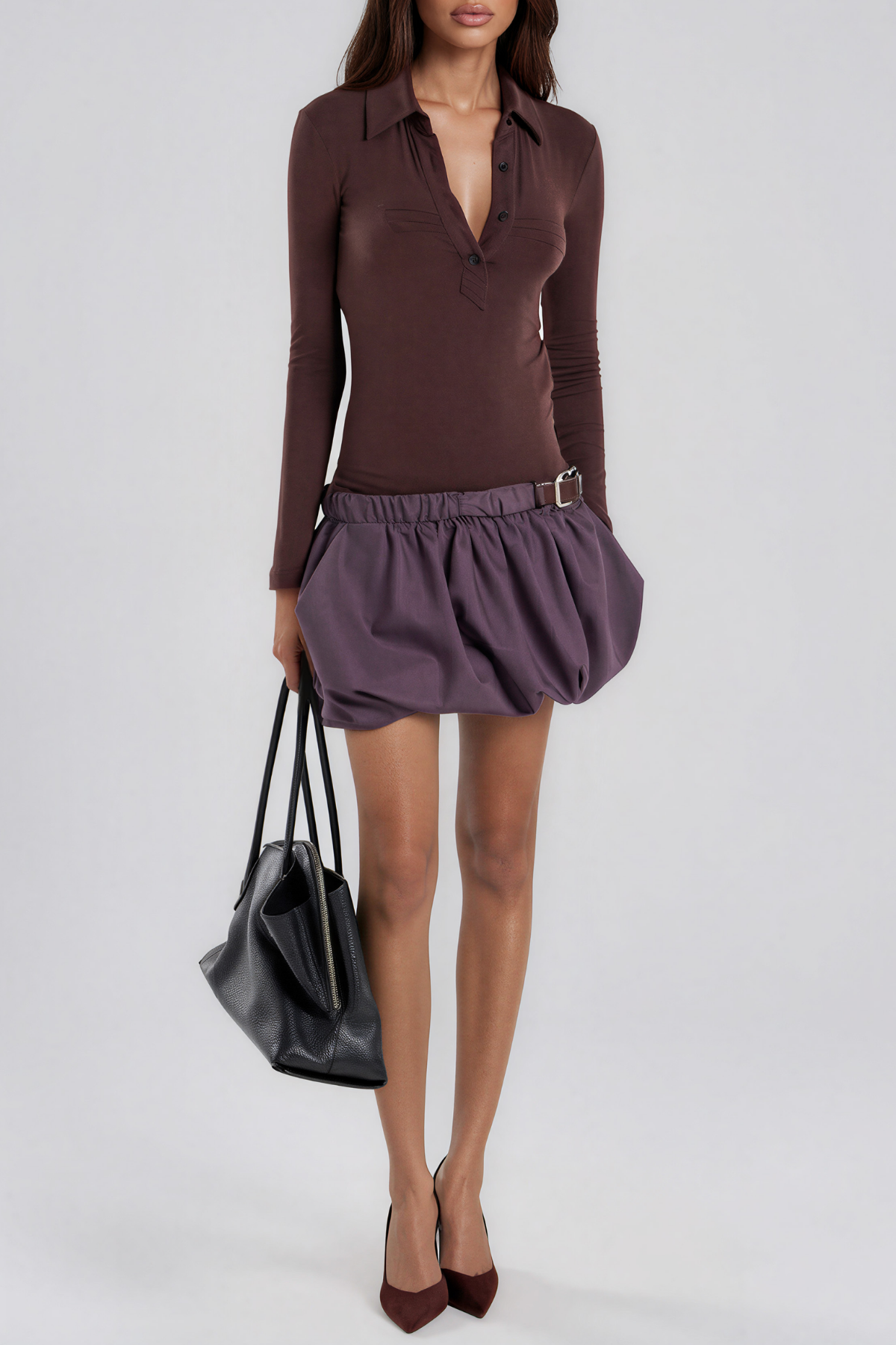 Khalil Deconstruct Belt Draped Mini Dress