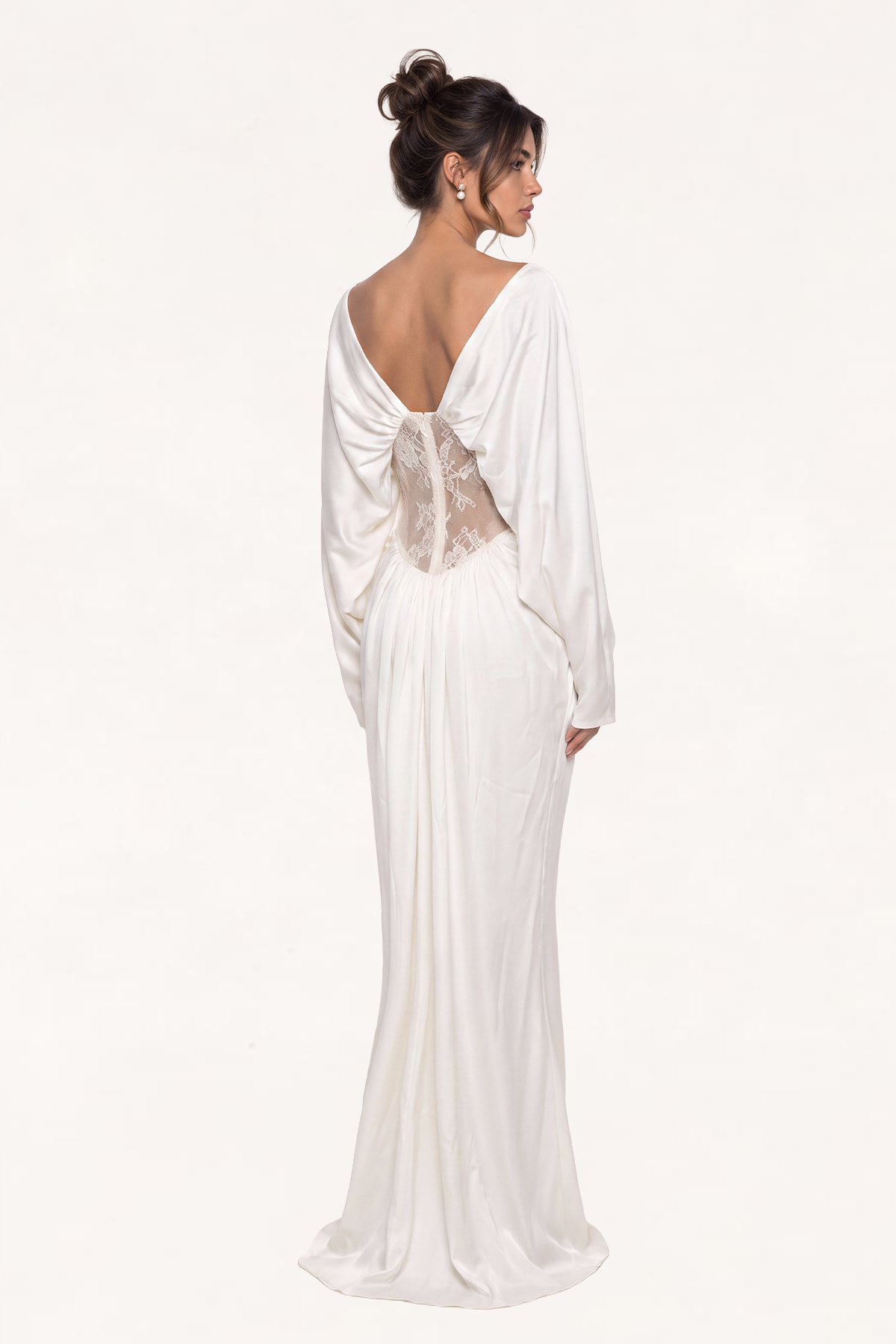 Khatijah Off Shoulder Draped Lace Maxi Dress