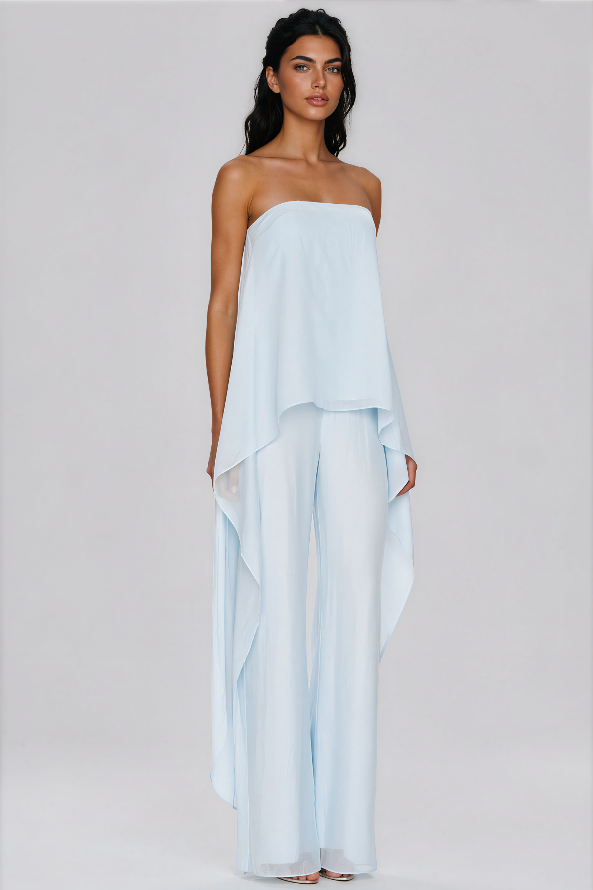 Khayrat Strapless Mesh Jumpsuit