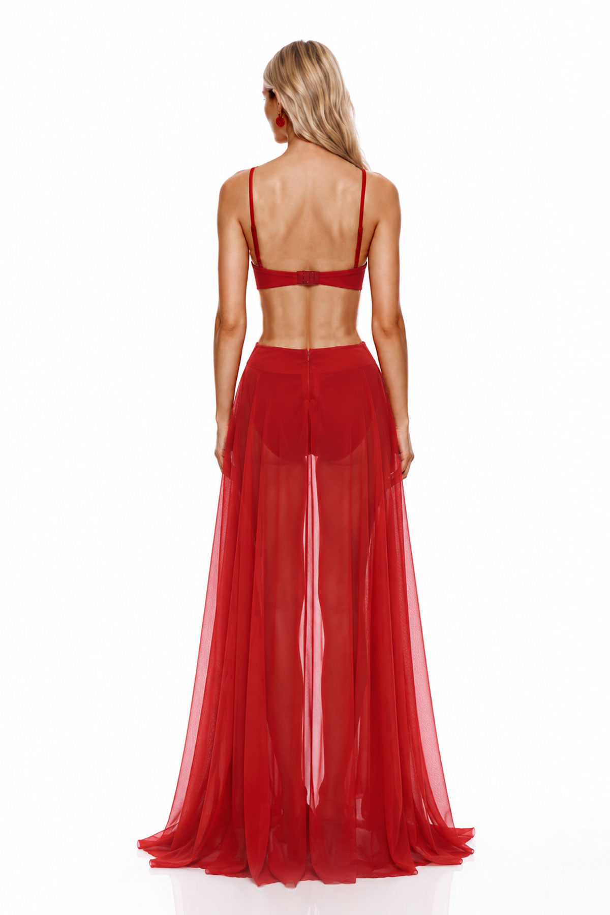 Khayriyya Crop Ruffle Mesh Skirt Set