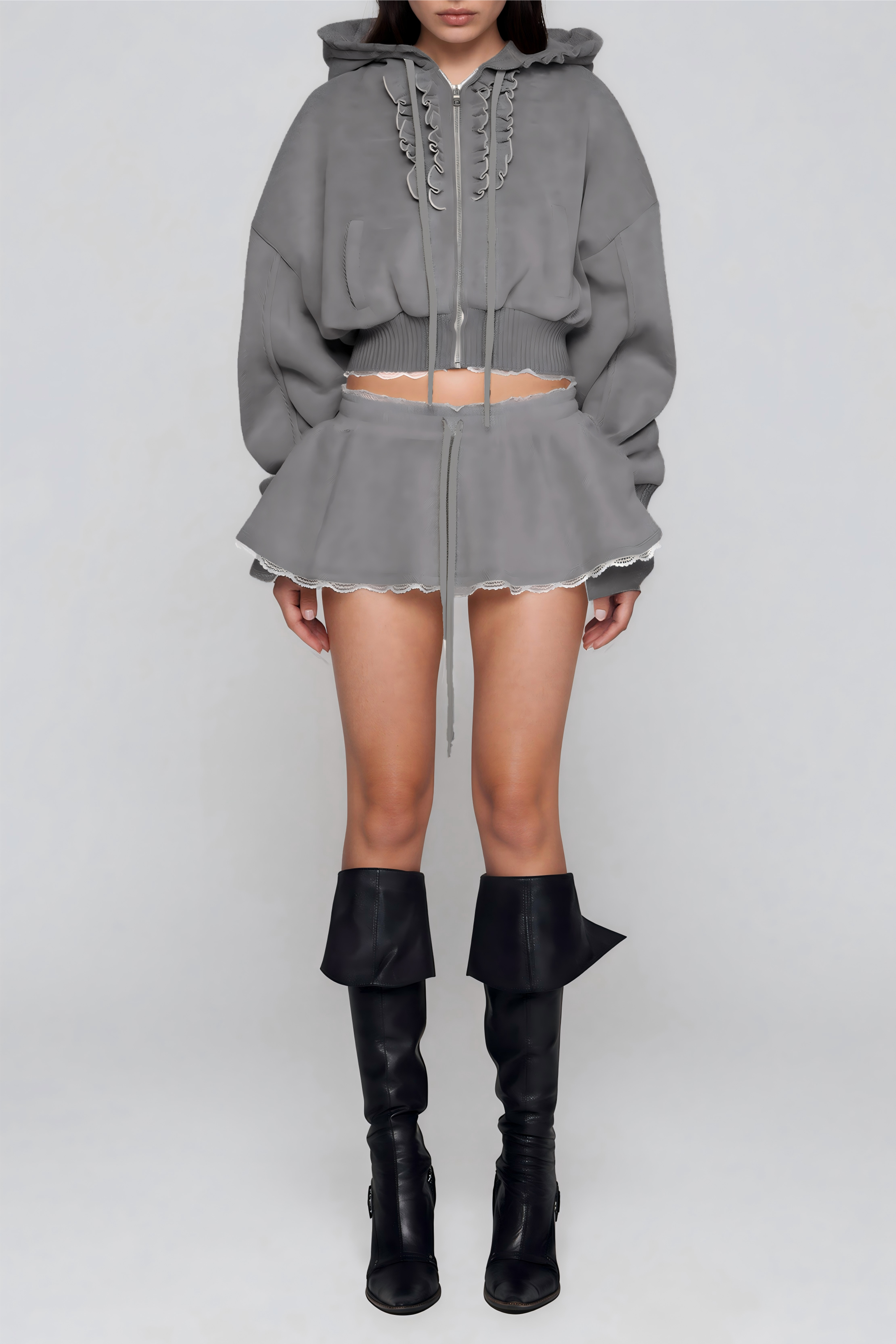 Khayyam Hooded Ruffle Skirt Set