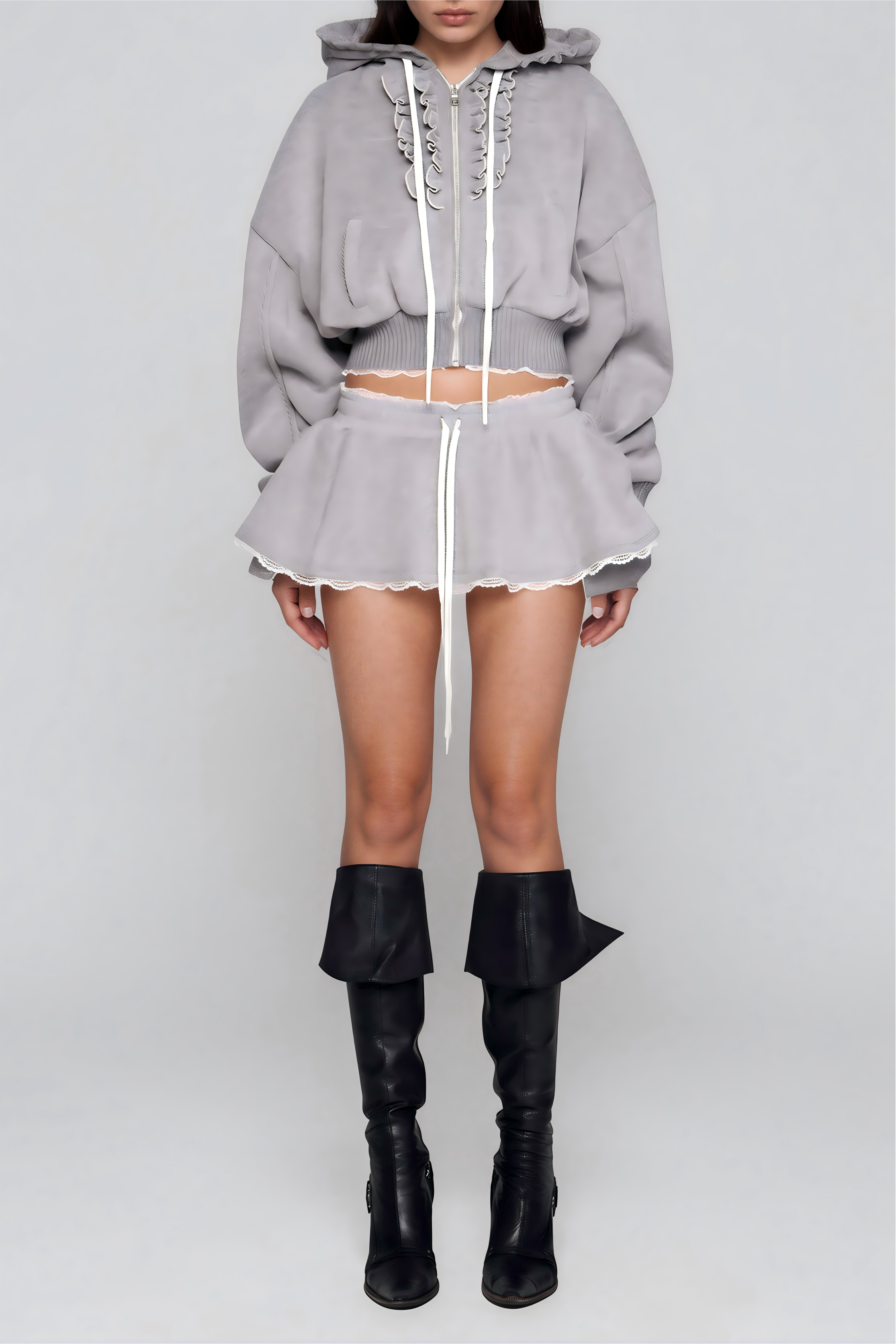 Khayyam Hooded Ruffle Skirt Set