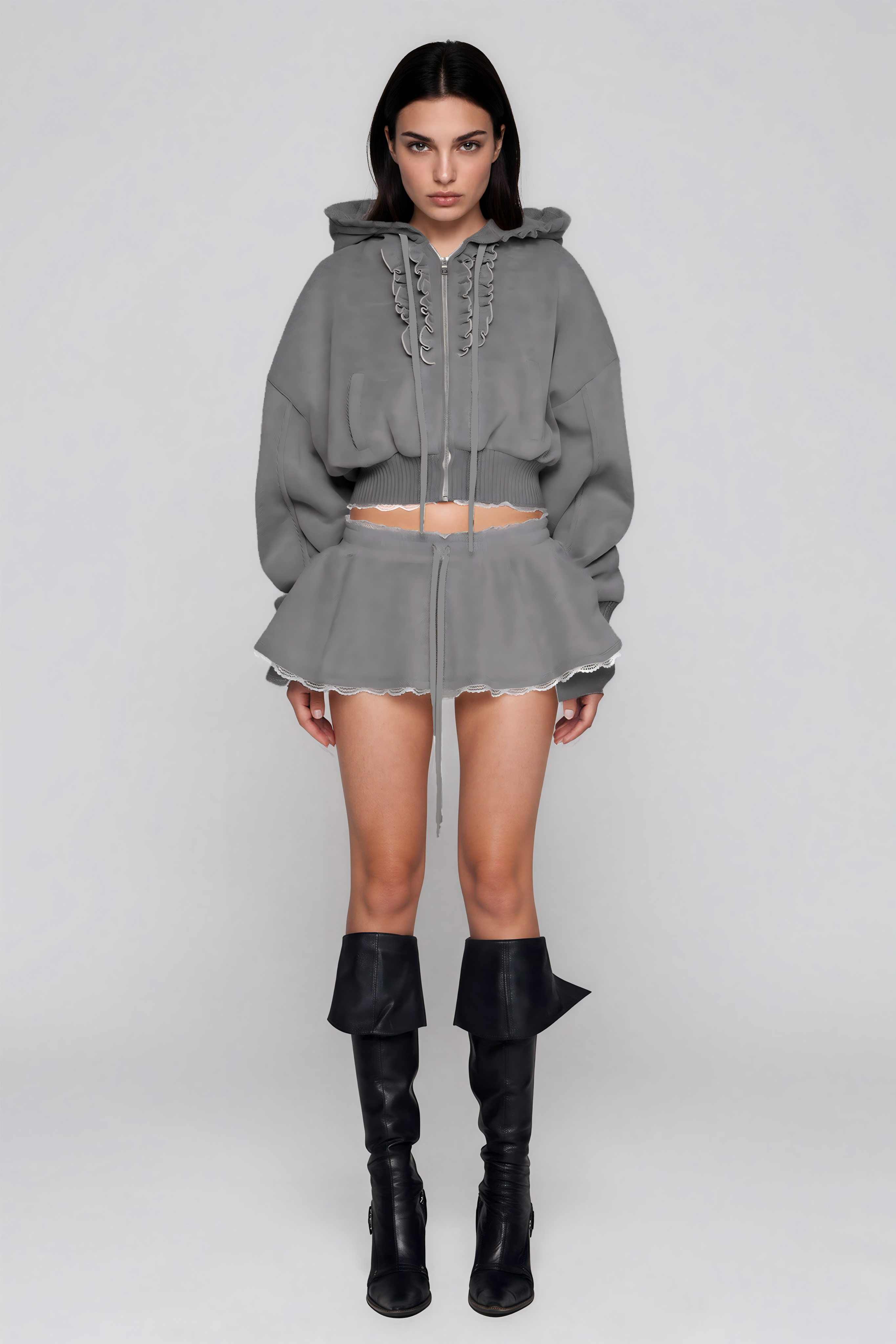 Khayyam Hooded Ruffle Skirt Set