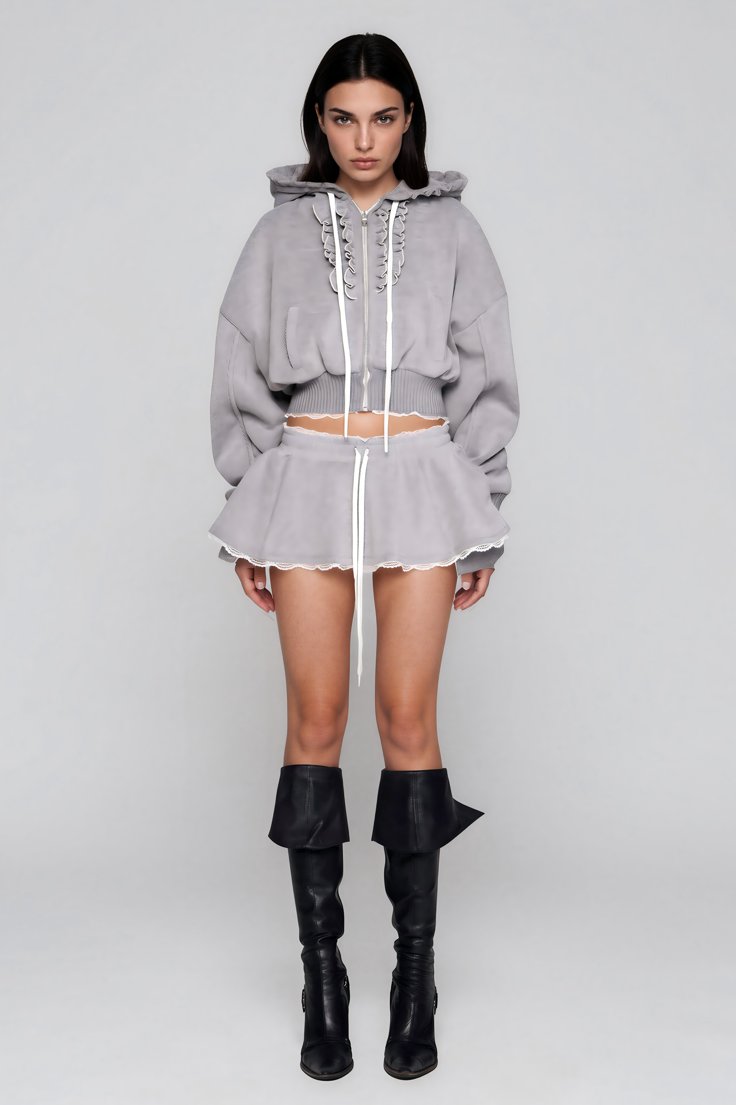 Khayyam Hooded Ruffle Skirt Set
