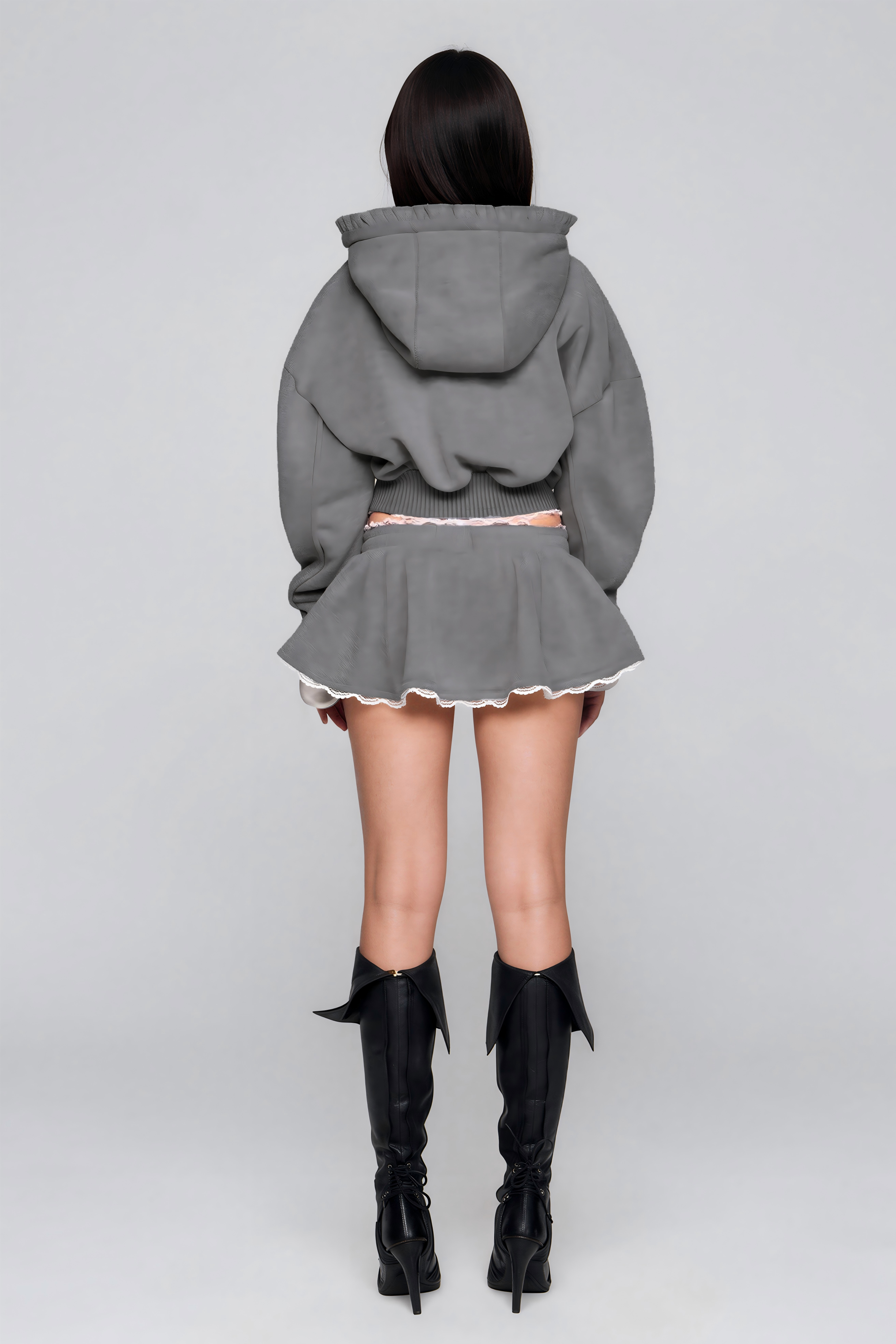 Khayyam Hooded Ruffle Skirt Set