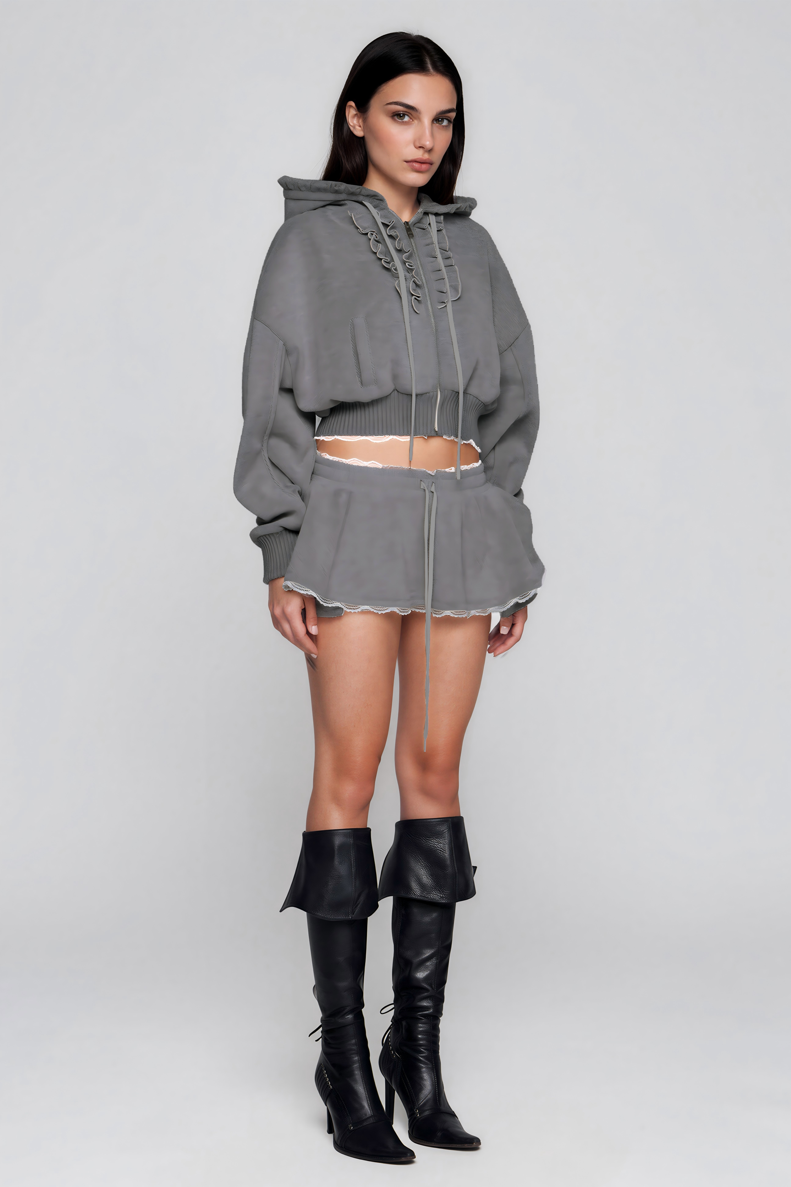 Khayyam Hooded Ruffle Skirt Set