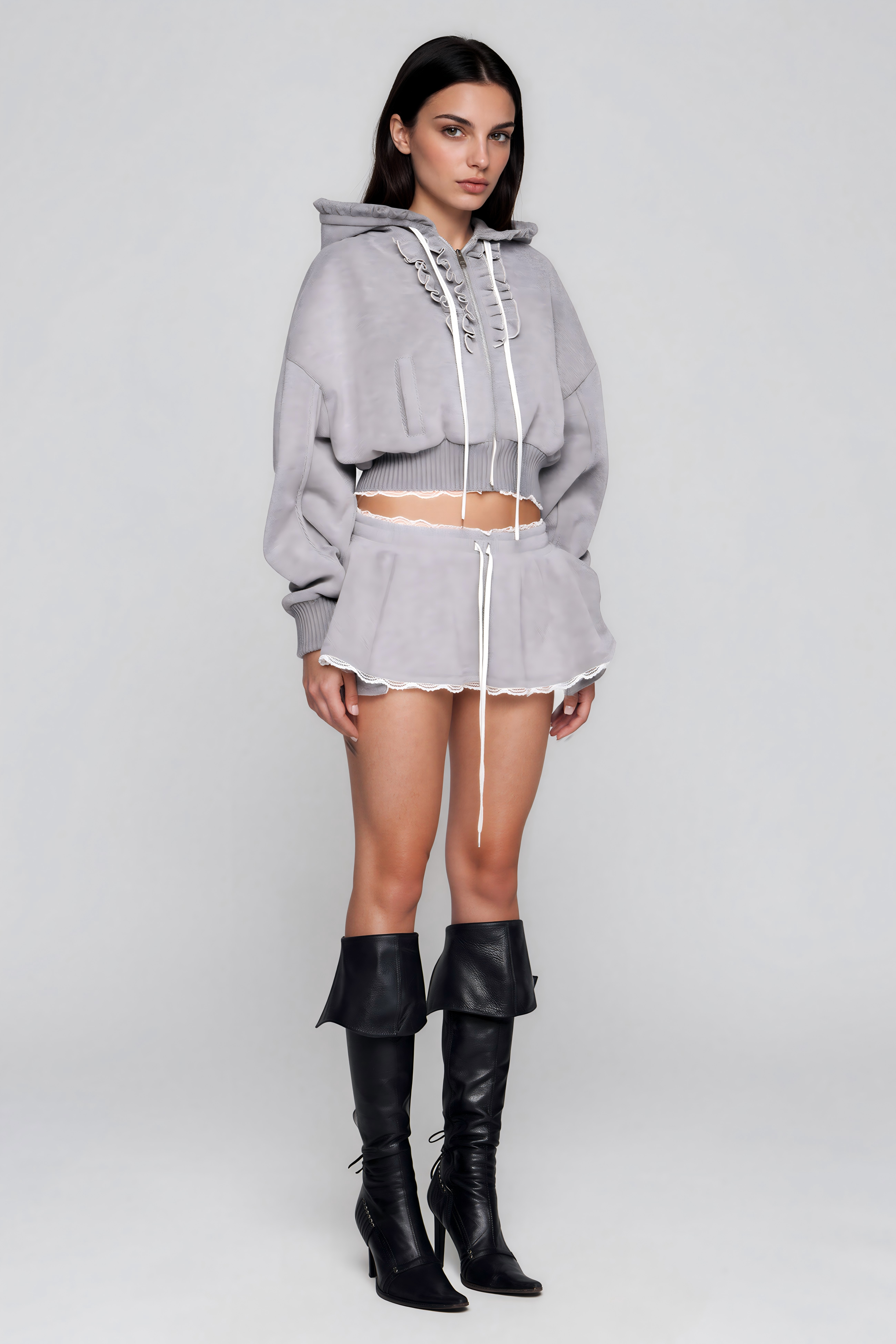 Khayyam Hooded Ruffle Skirt Set