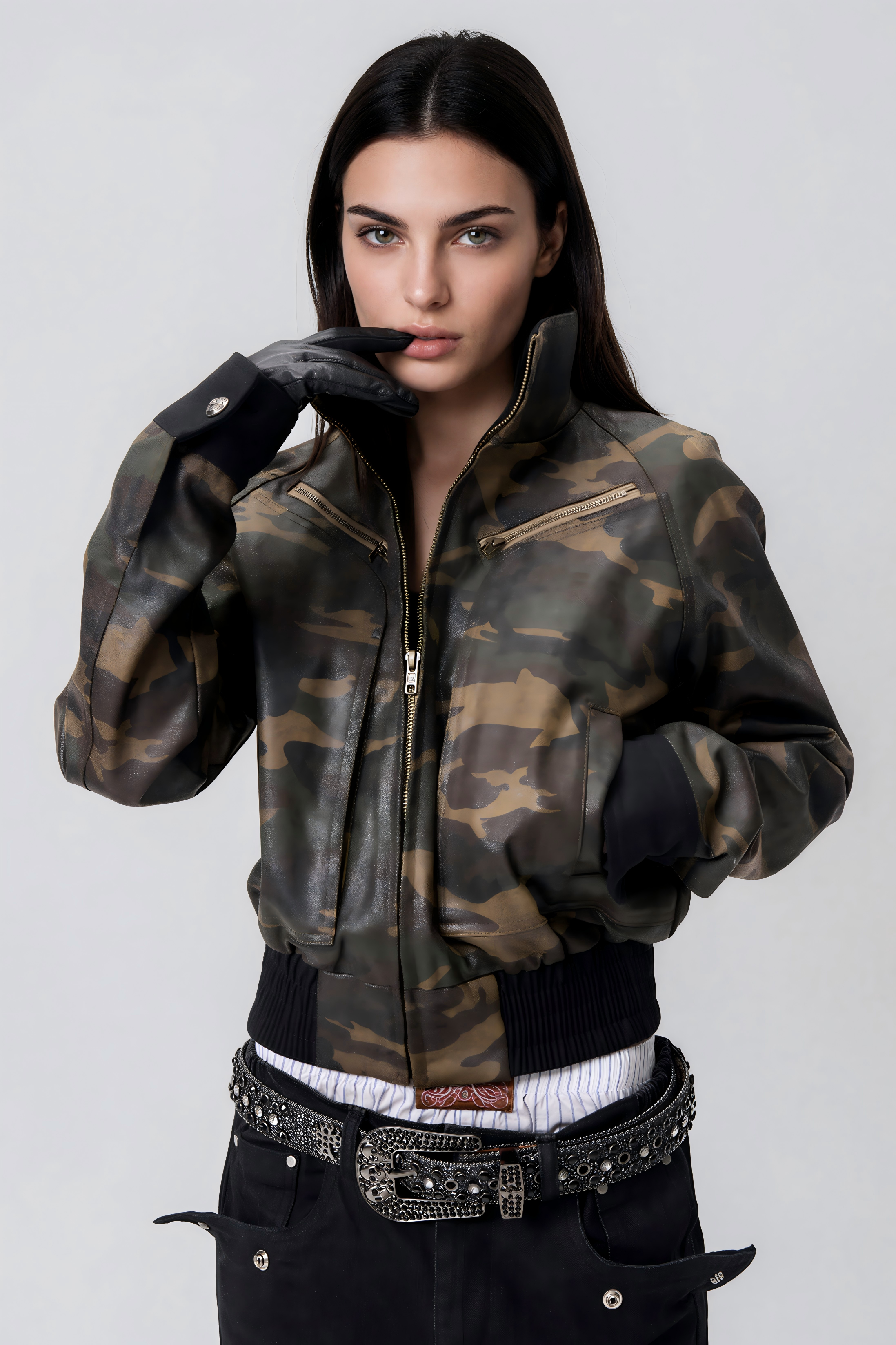 Khidar Crop Camouflage Jacket