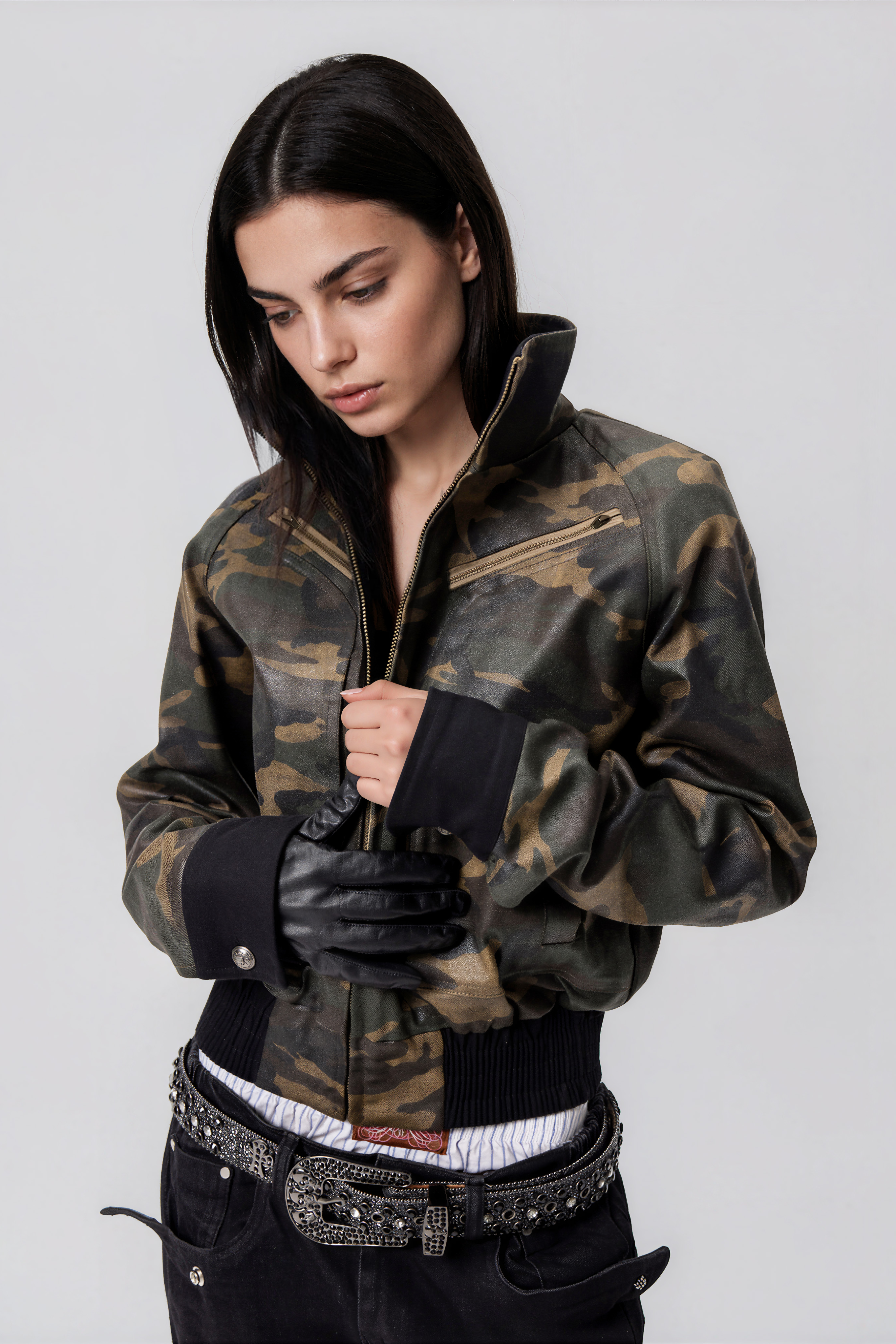 Khidar Crop Camouflage Jacket