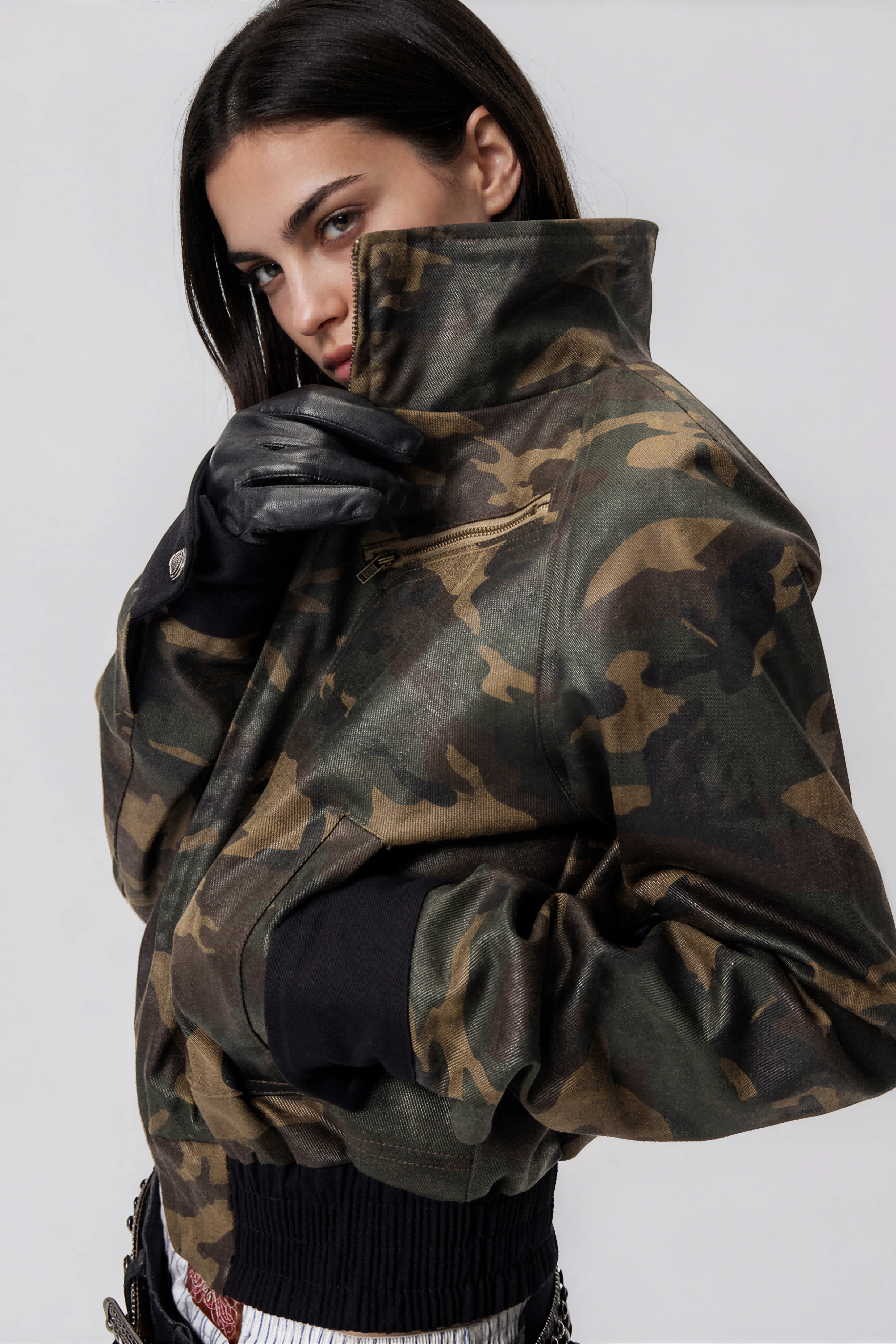Khidar Crop Camouflage Jacket