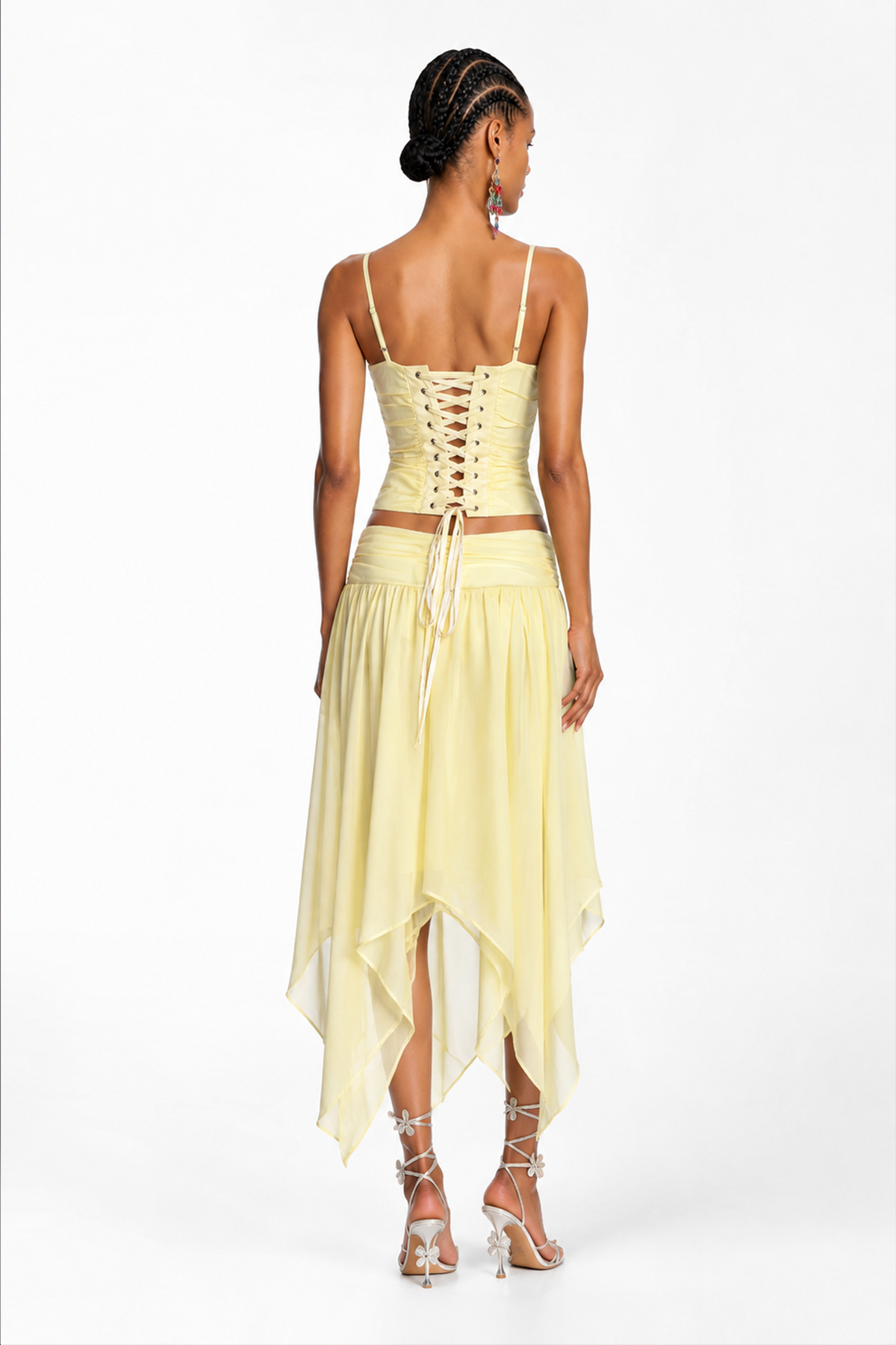 Khuno Spagehtti Beaded Ruch Skirt Set