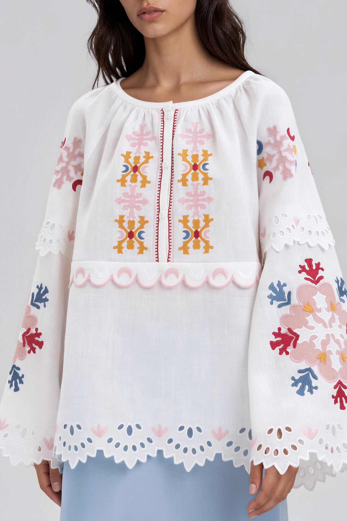 Kia Embroidered Floral Top