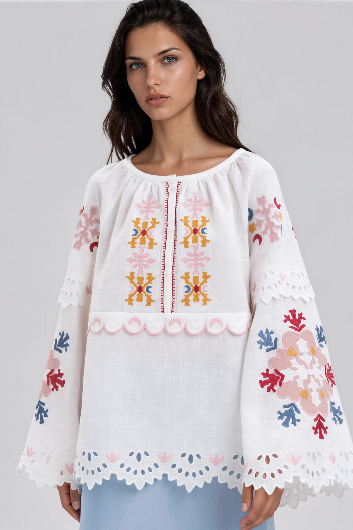 Kia Embroidered Floral Top