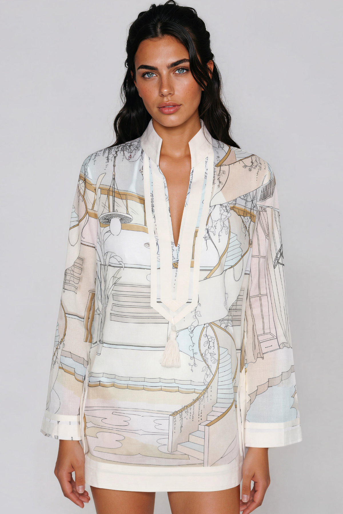 Kian V Neck Print Top