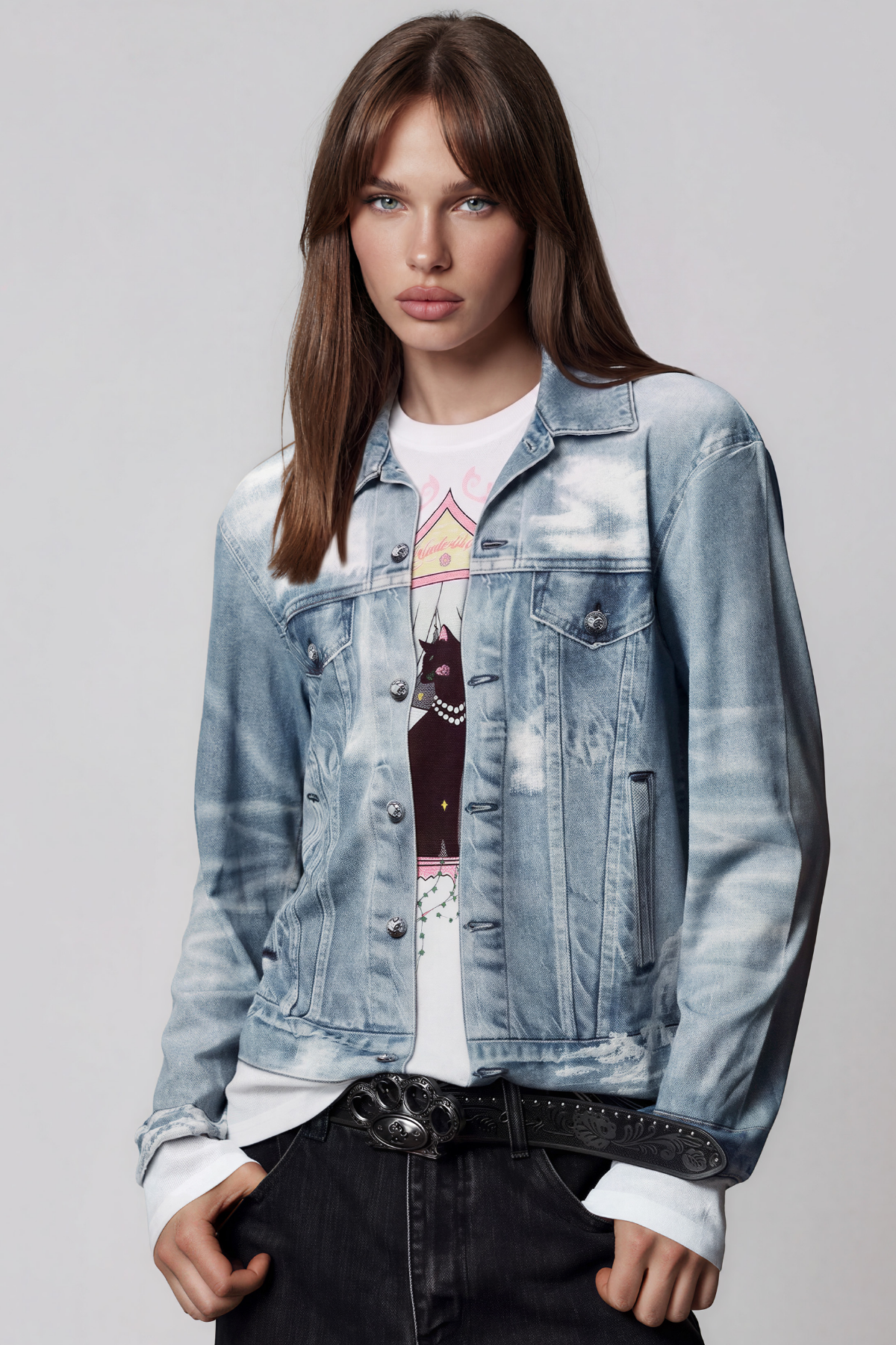 Kianga Long Sleeve Print Top
