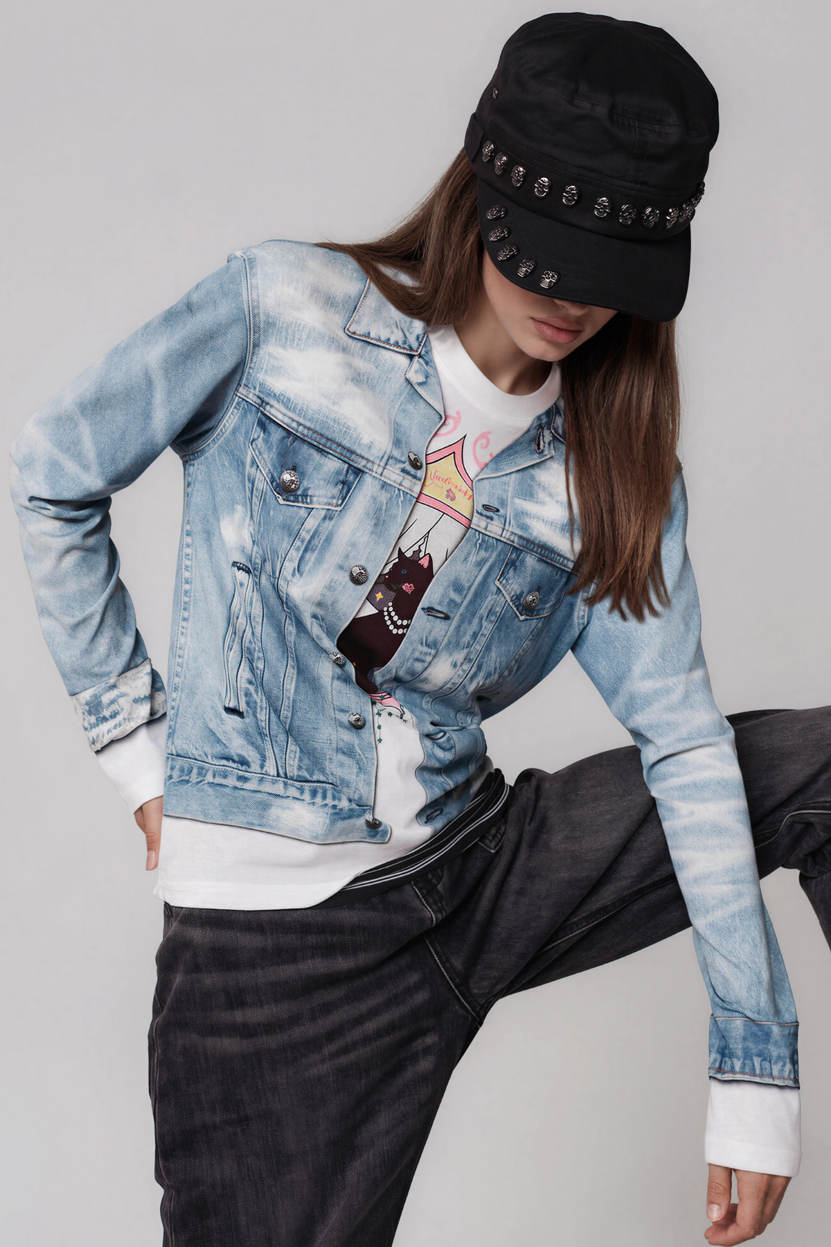 Kianga Long Sleeve Print Top