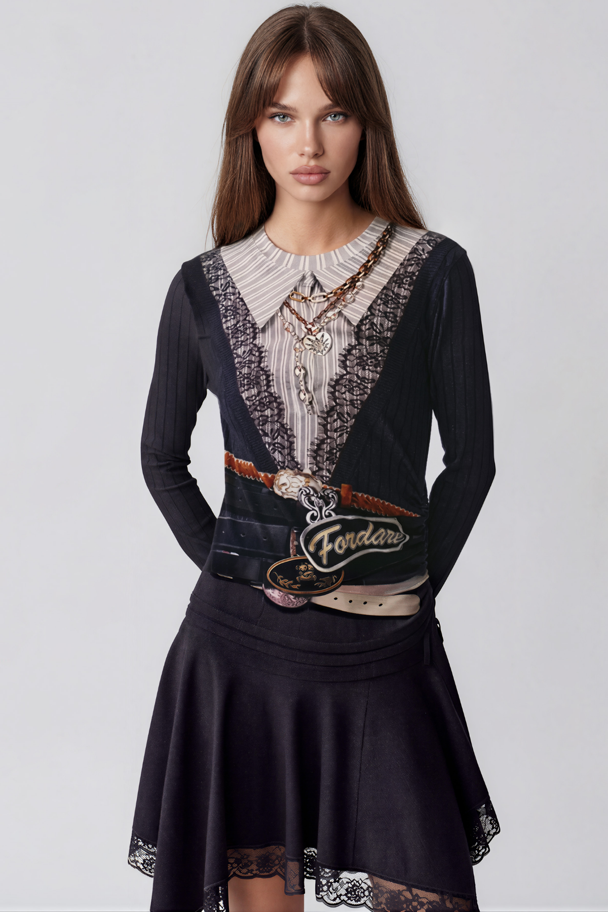 Kiango Lace Print Top