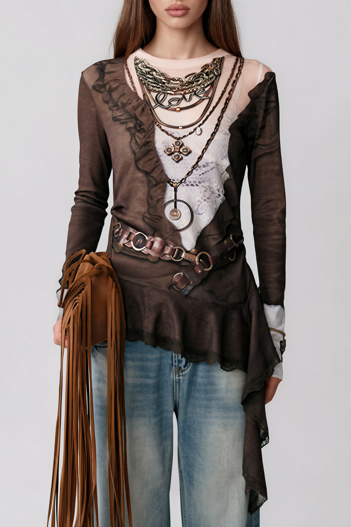 Kianna Lace Print Top