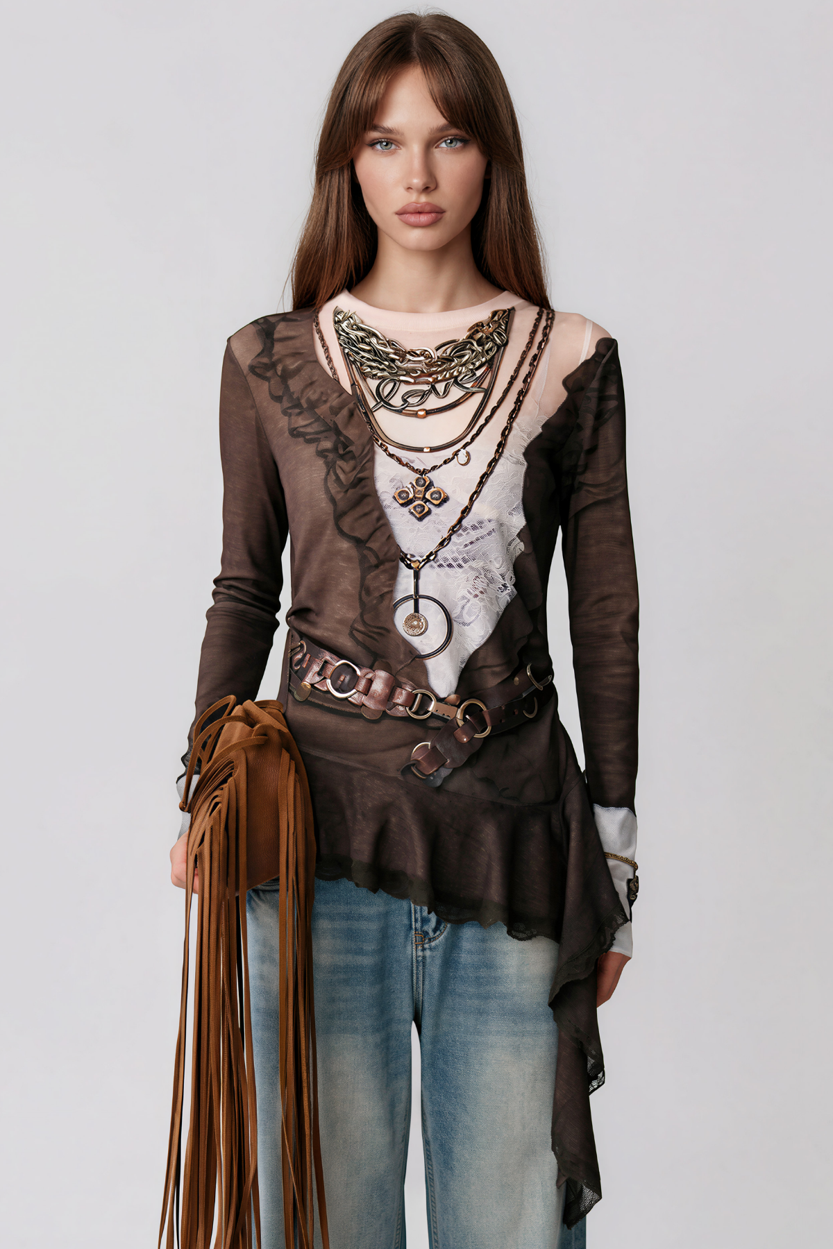 Kianna Lace Print Top
