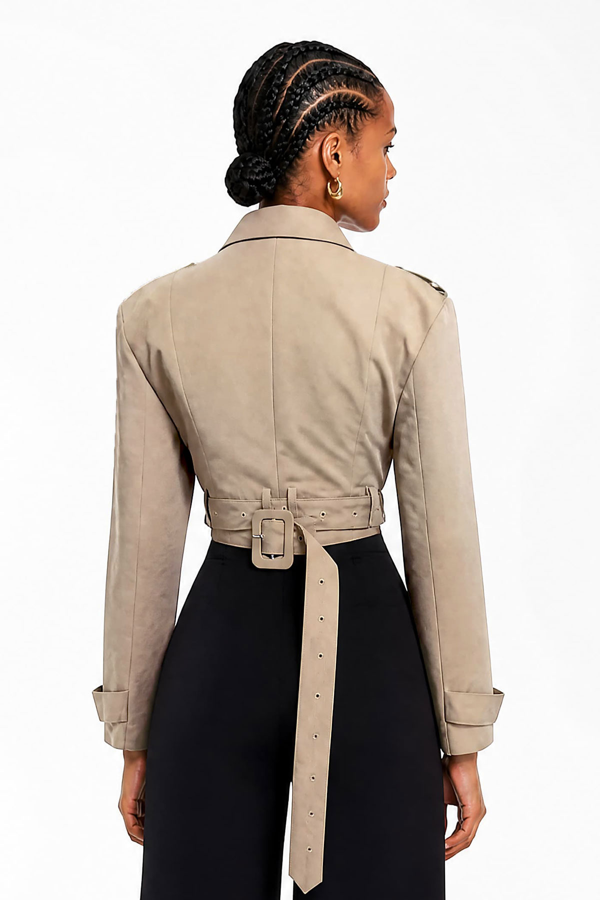 Kiano Crop Belt Trench coat