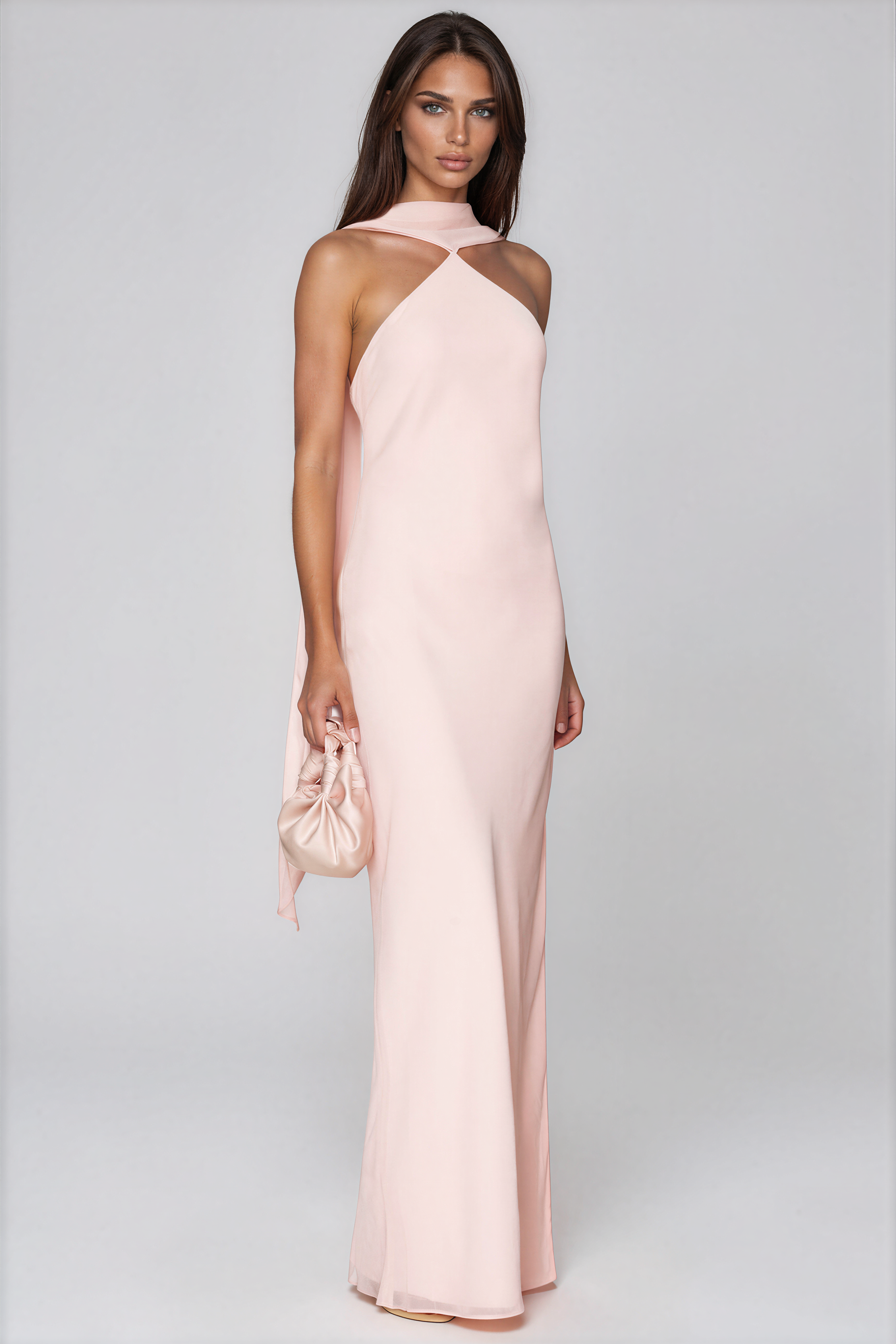 Kibibi Mesh Scarf Maxi Dress