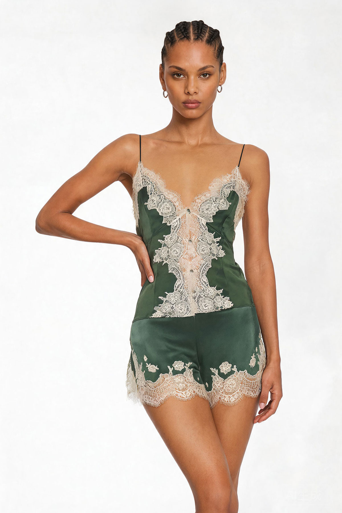 Kiefer Spaghetti Lace Shorts Set