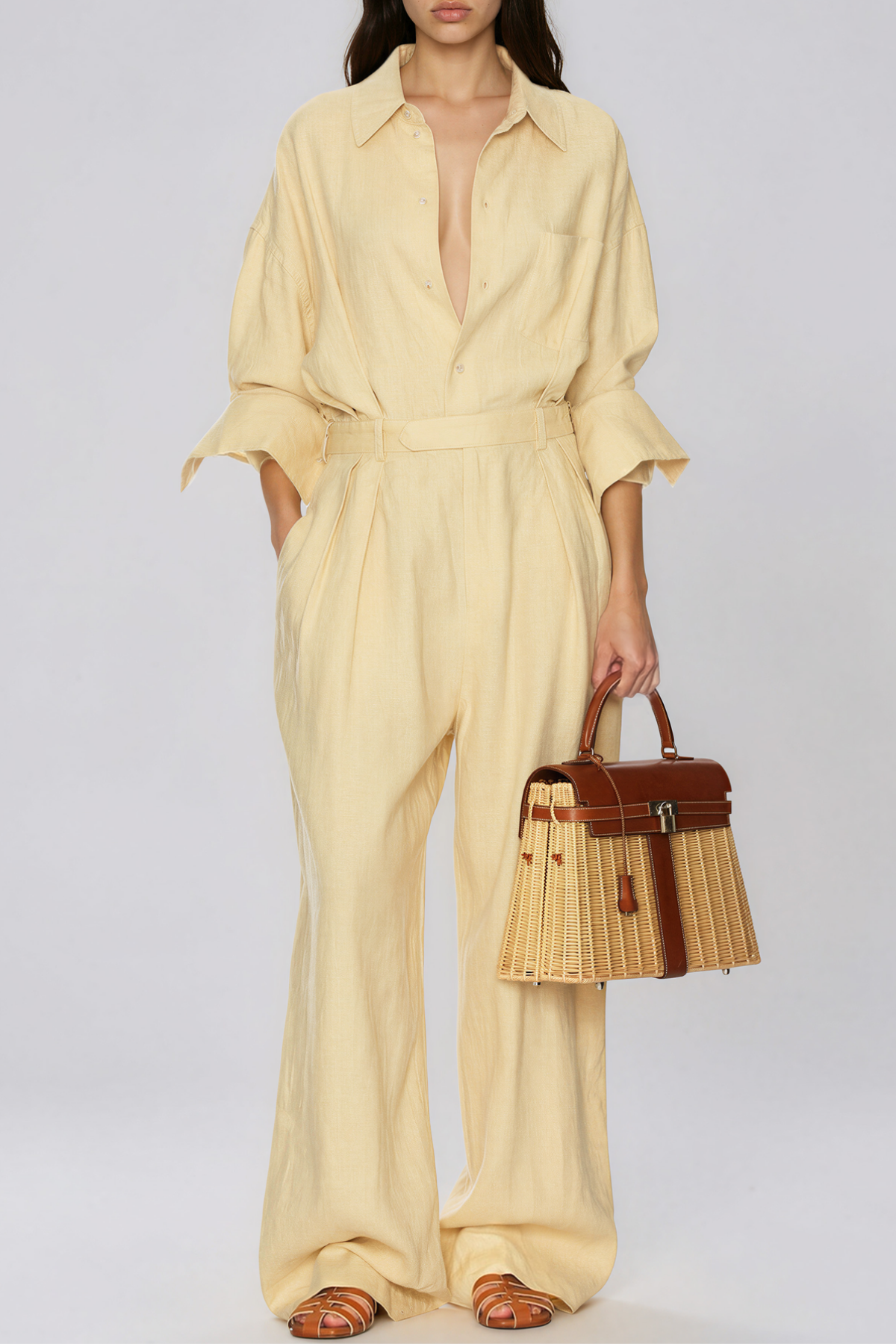 Kierra Long Sleeve Ruch Jumpsuit