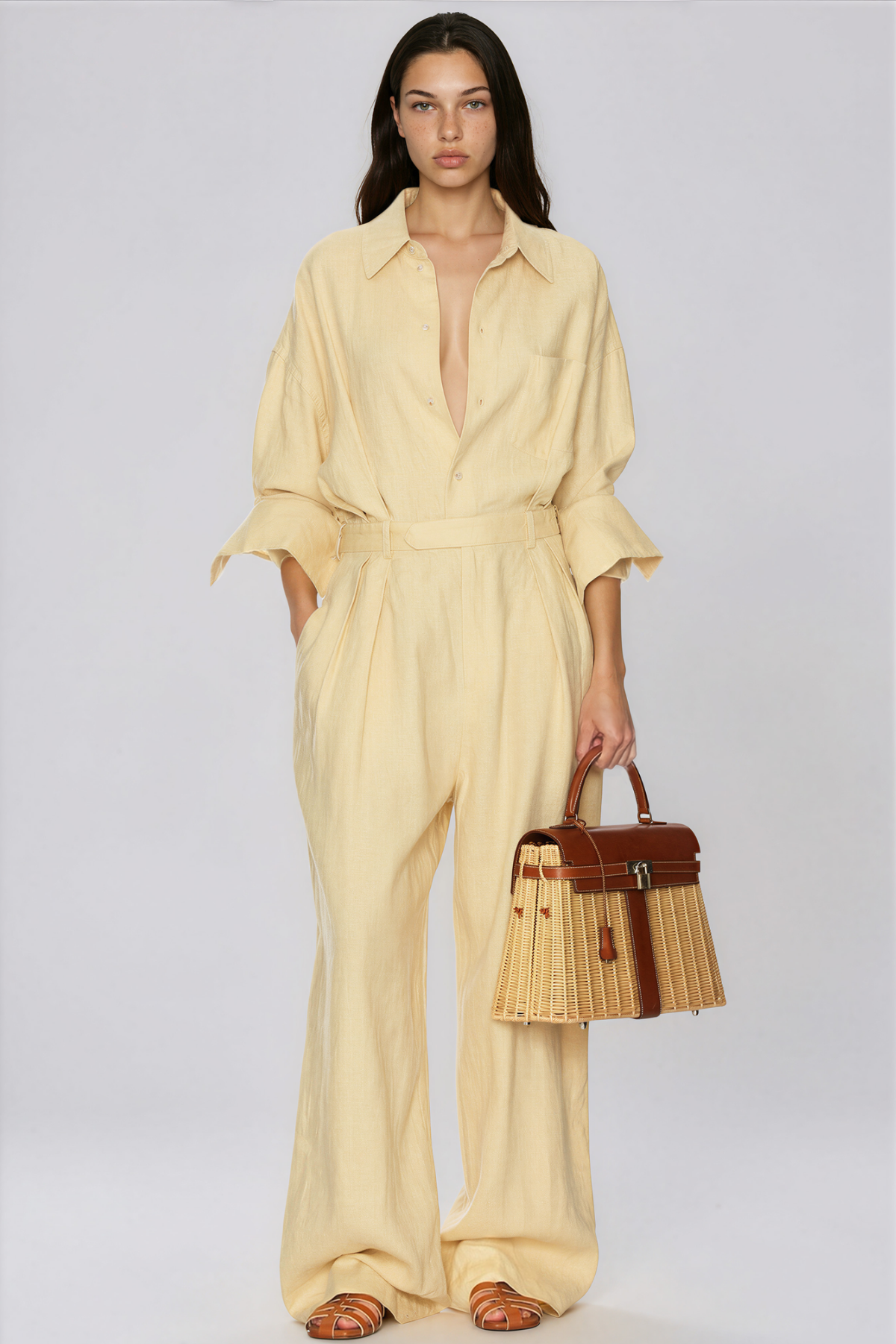 Kierra Long Sleeve Ruch Jumpsuit