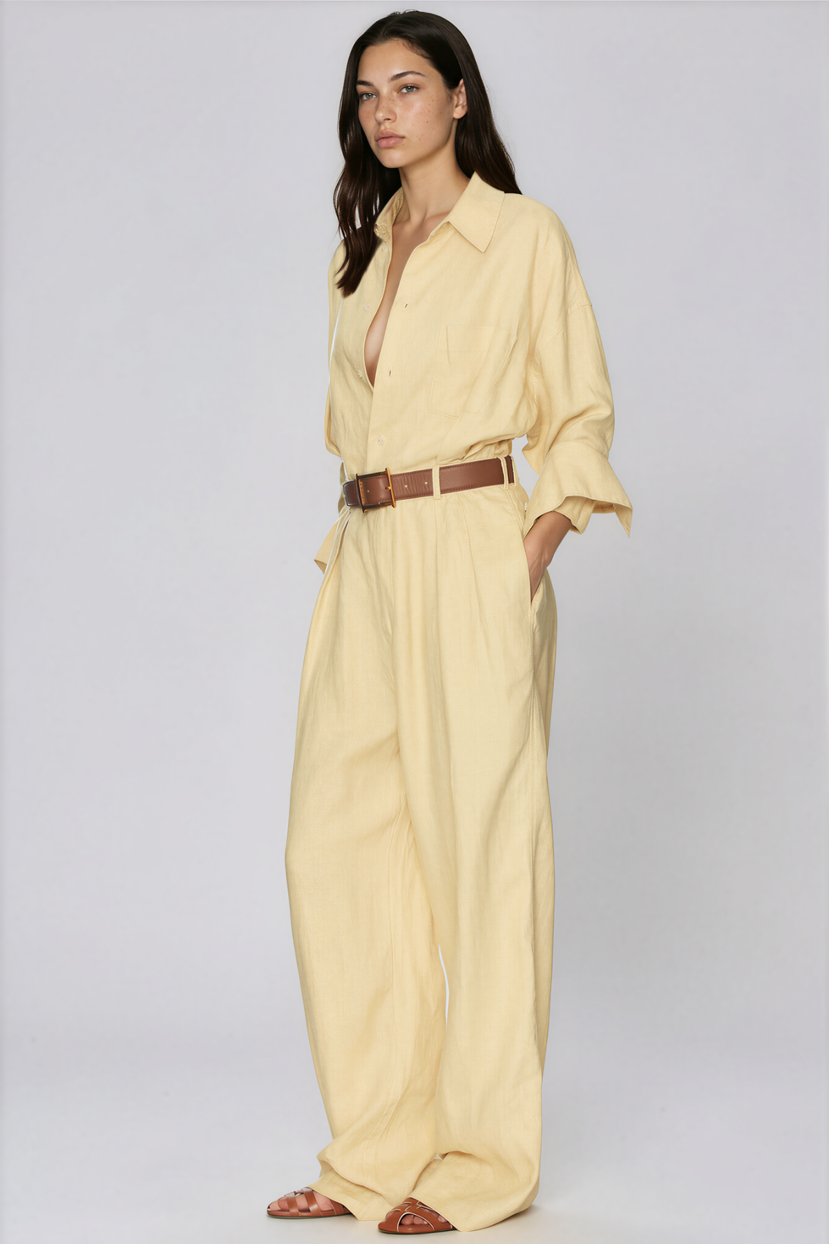 Kierra Long Sleeve Ruch Jumpsuit