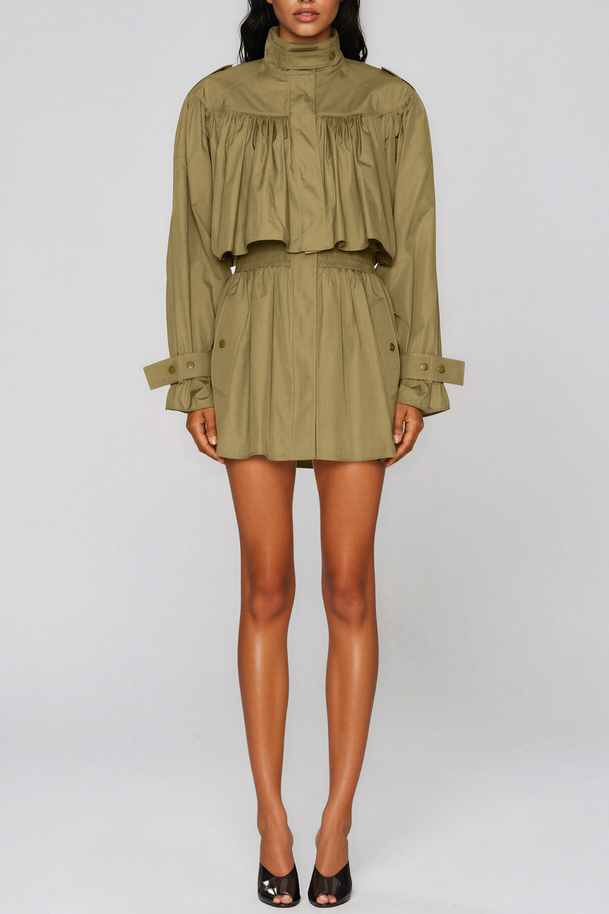Kiersten High Neck Shawl Mini Dress