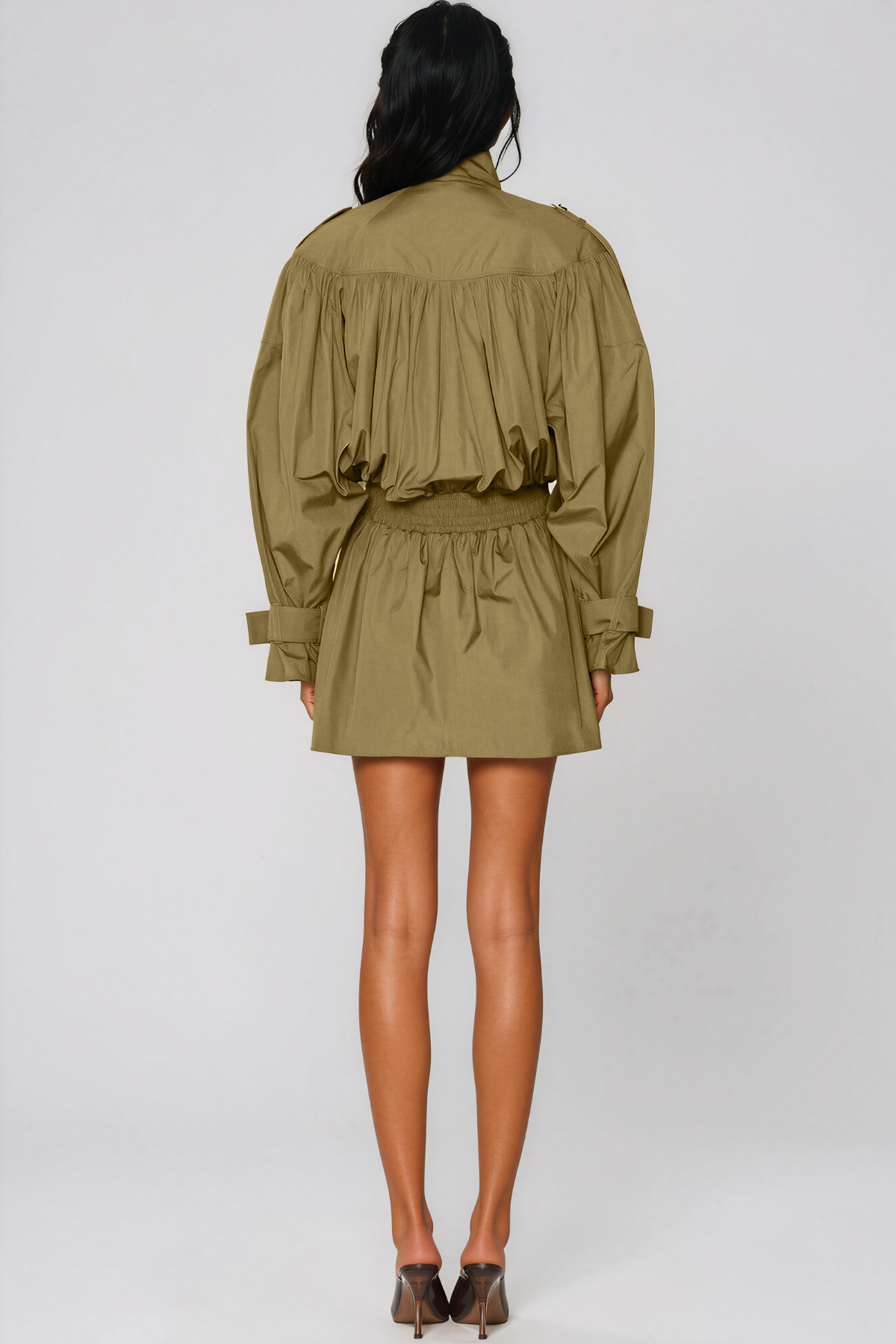 Kiersten High Neck Shawl Mini Dress