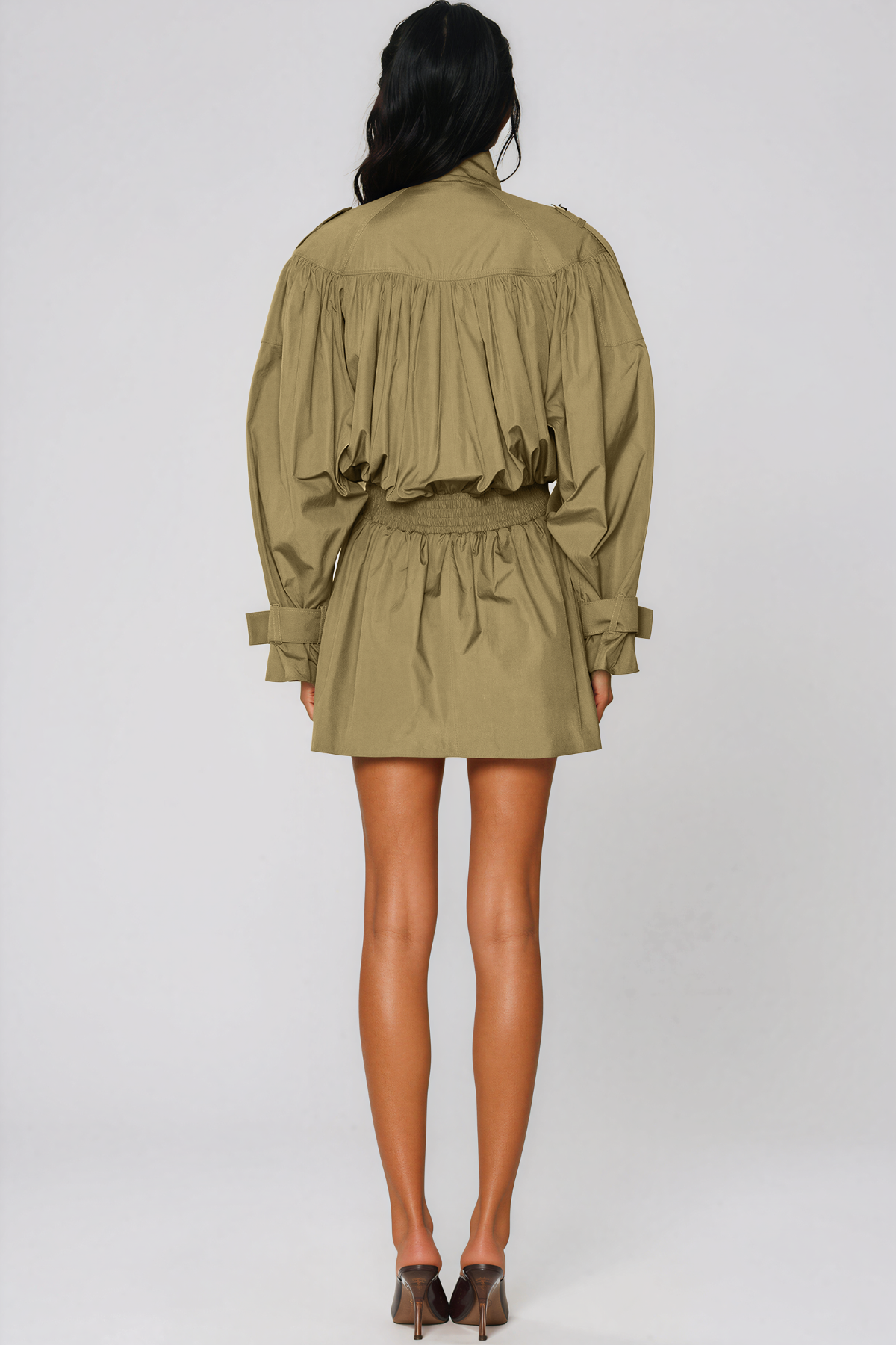 Kiersten High Neck Shawl Mini Dress