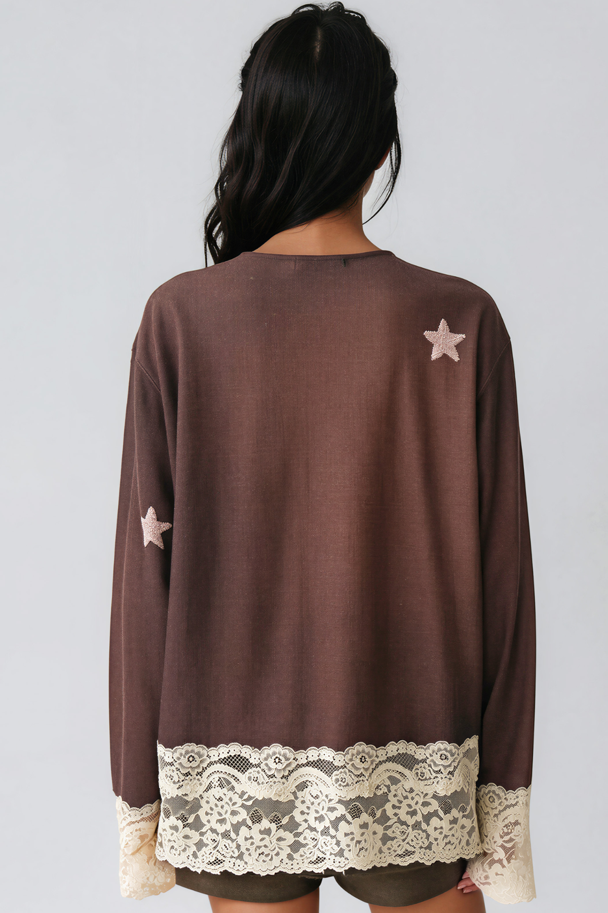 Kim V Neck Lace Print Top