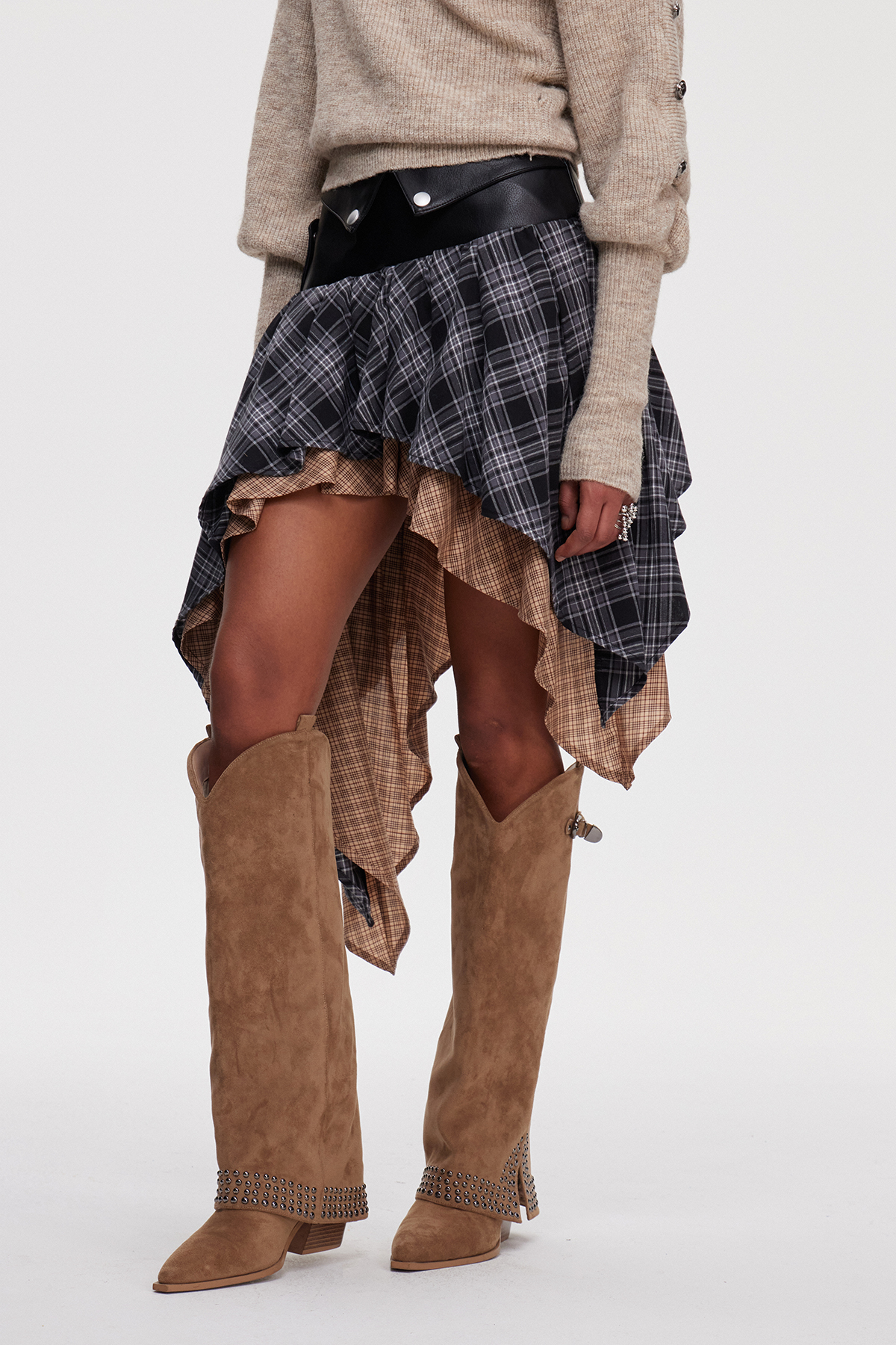 Kimamana Grid Mini Skirt