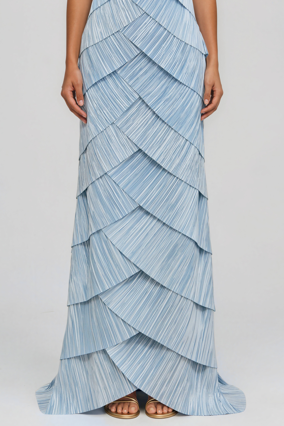 Kimoni Halter Neck Ruffle Maxi Dress
