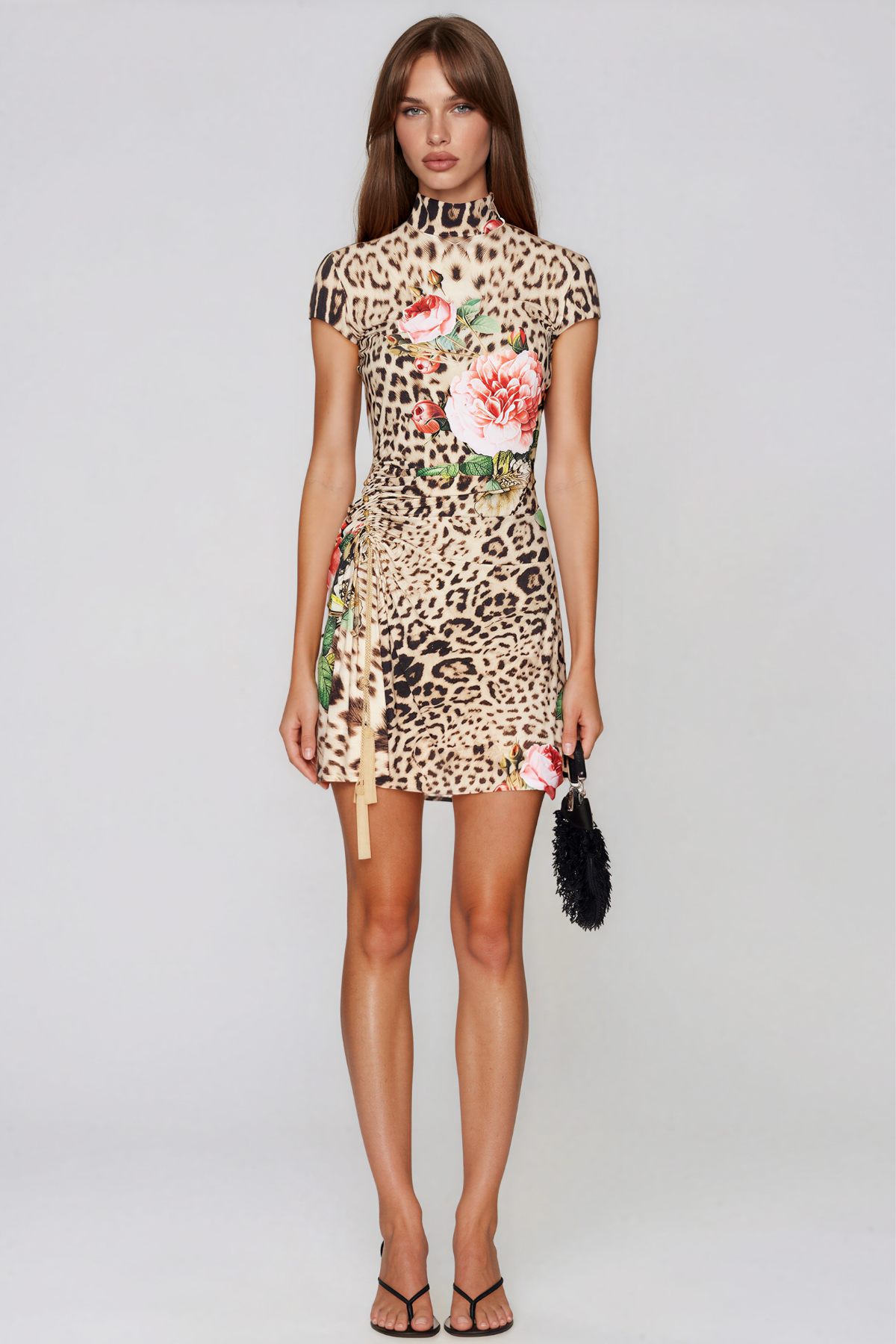 Kimya Leopard Floral Mini Dress