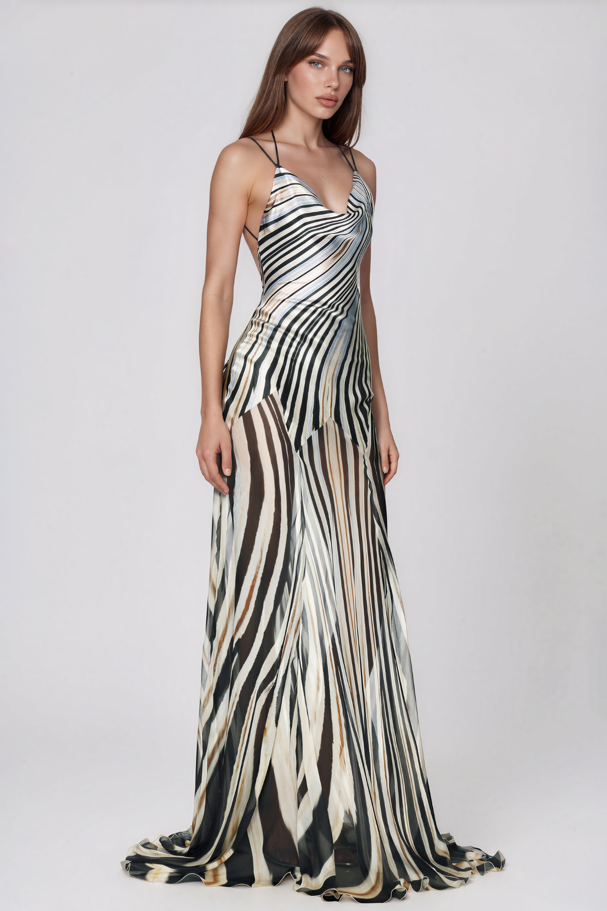 Kin Spagehtti Stripe Maxi Dress